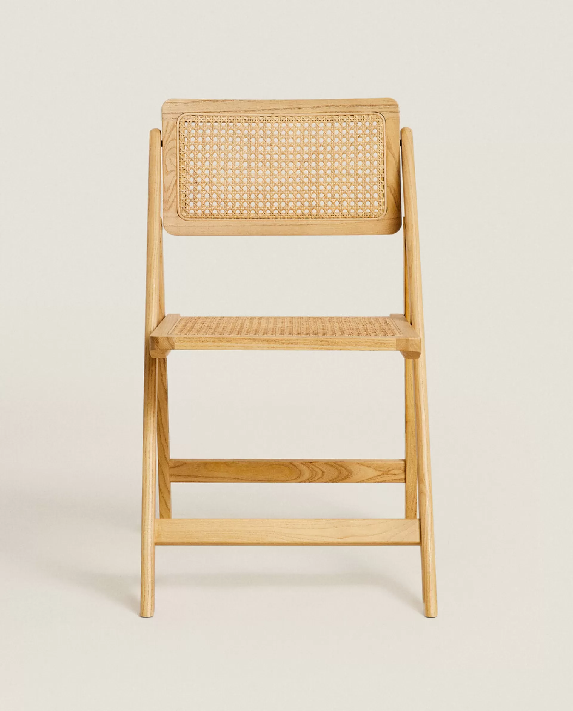 ZARA Home Rattan And Wood Folding Chair Natural Colour Fashion