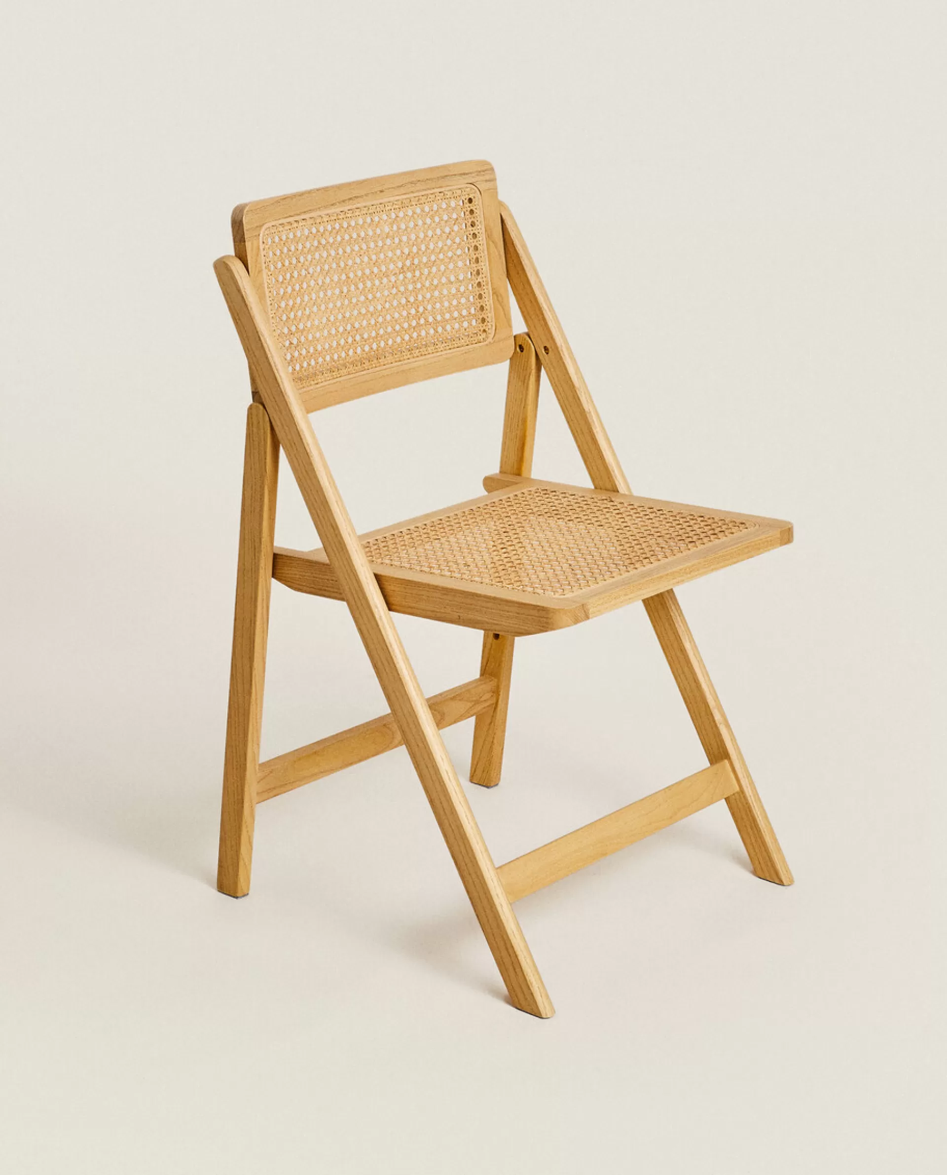 ZARA Home Rattan And Wood Folding Chair Natural Colour Fashion