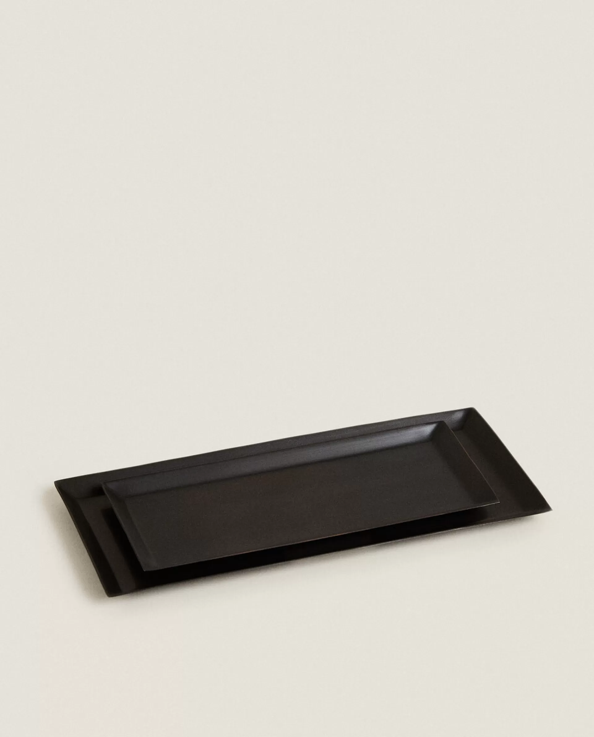 ZARA Home Rectangular Metal Tray Black Best Sale