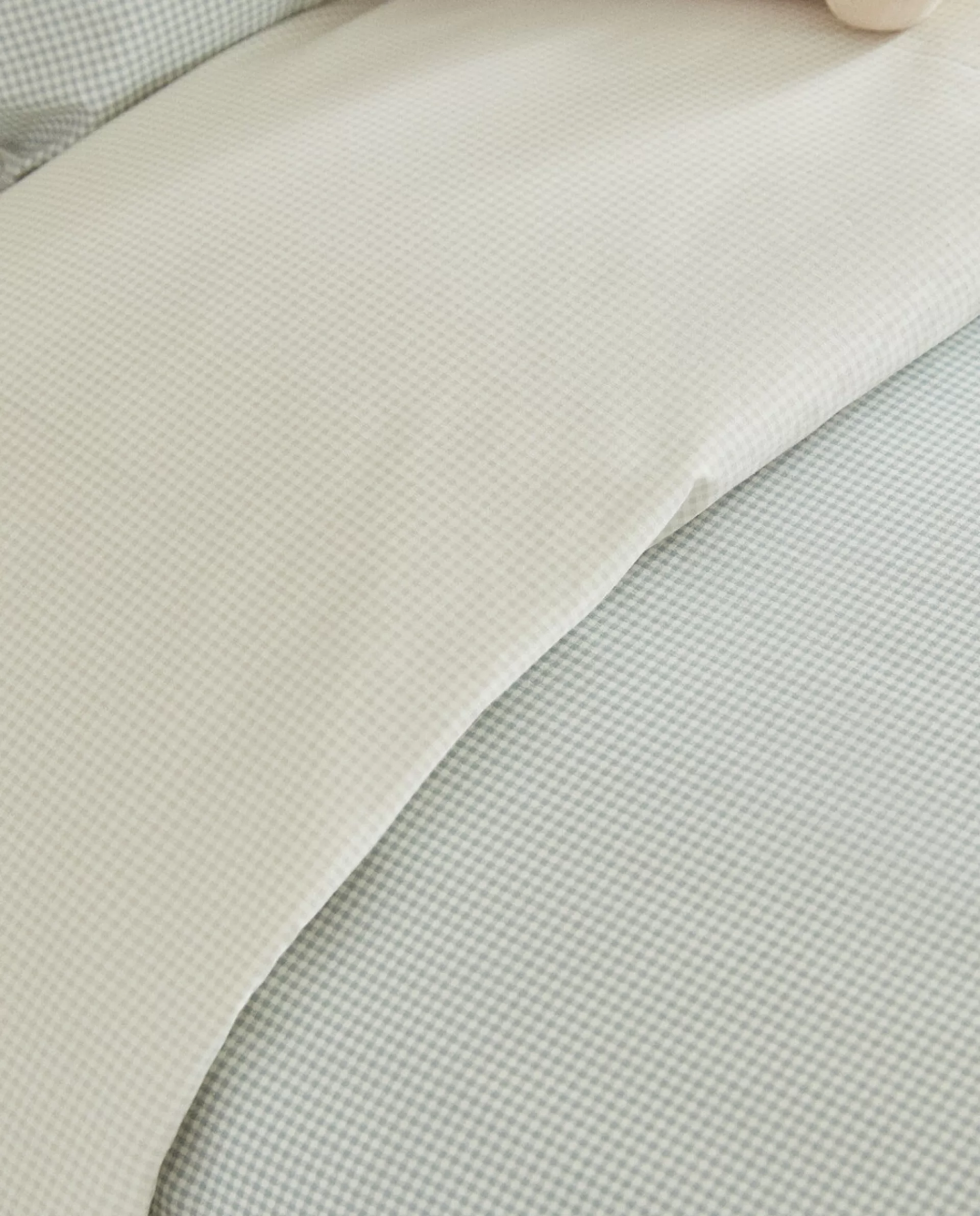 ZARA Home Reversible Gingham Duvet Cover Blue Cheap