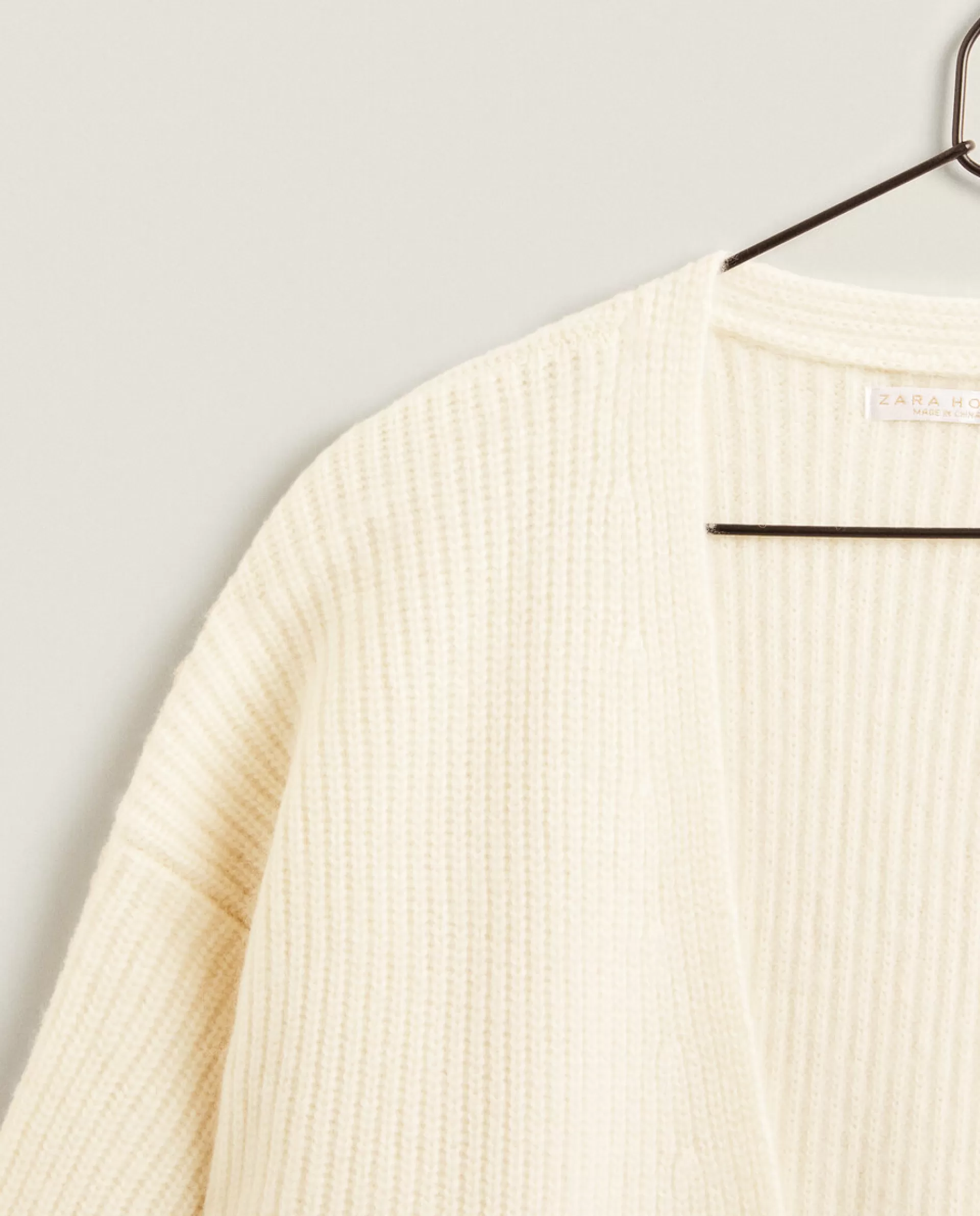 ZARA Home Ribbed Cashmere Jacket Cream Discount