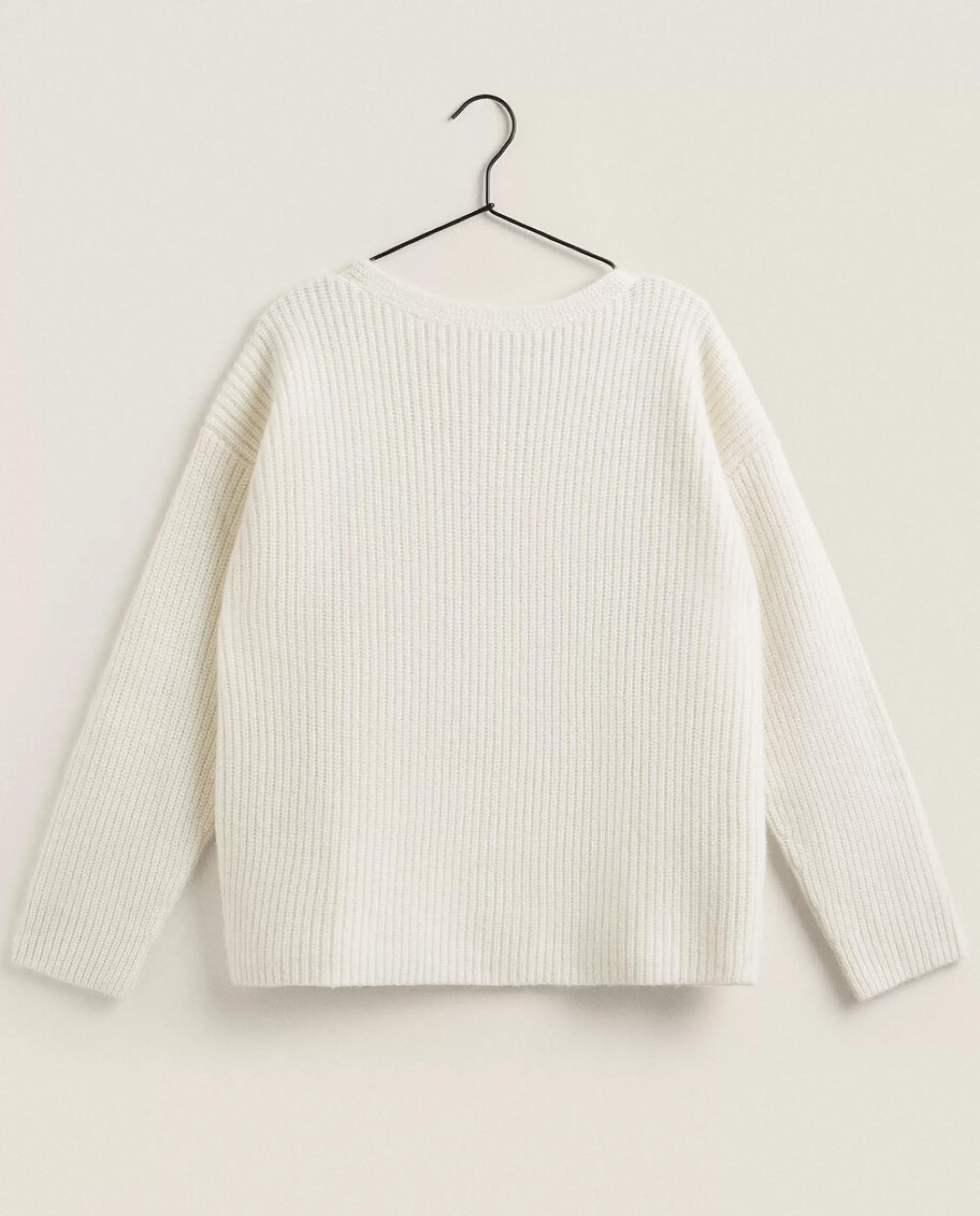 ZARA Home Ribbed Cashmere Sweater Cream Best Sale
