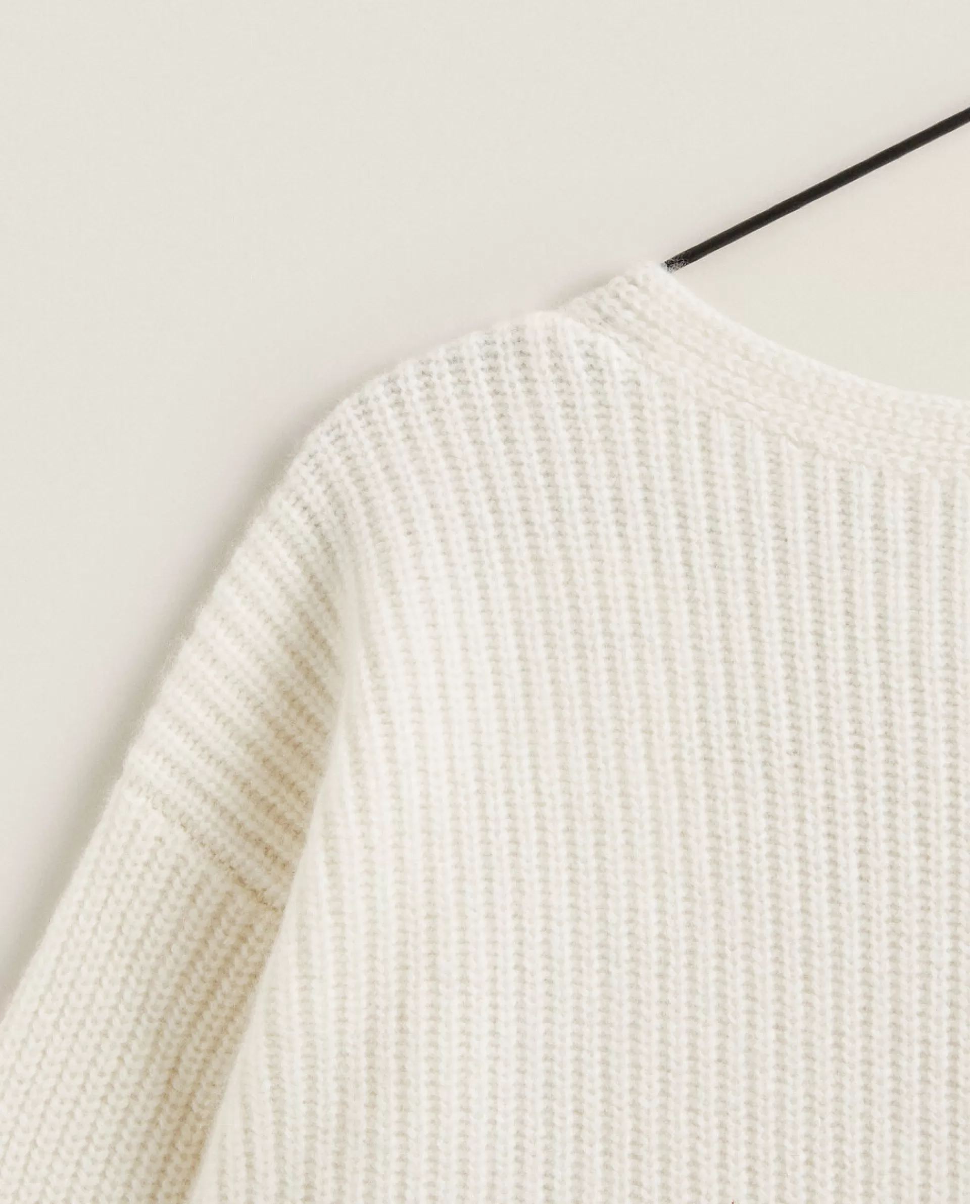 ZARA Home Ribbed Cashmere Sweater Cream Best Sale