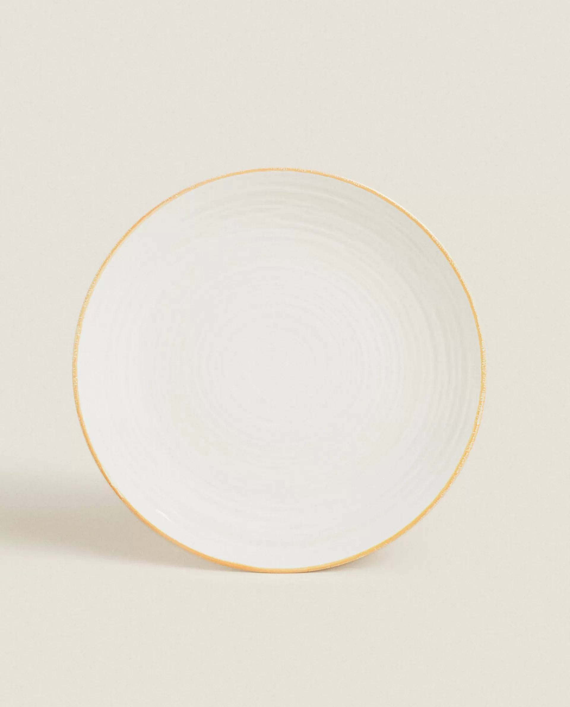 ZARA Home Rim Detail Dinner Plate Mustard Yellow Cheap