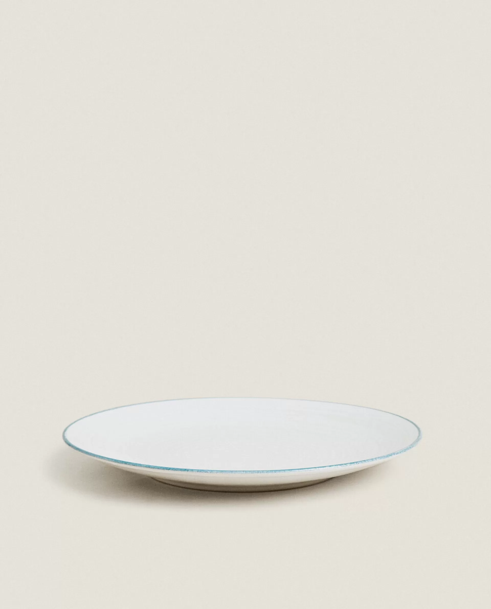 ZARA Home Rim Detail Dinner Plate Petroleum Best Sale