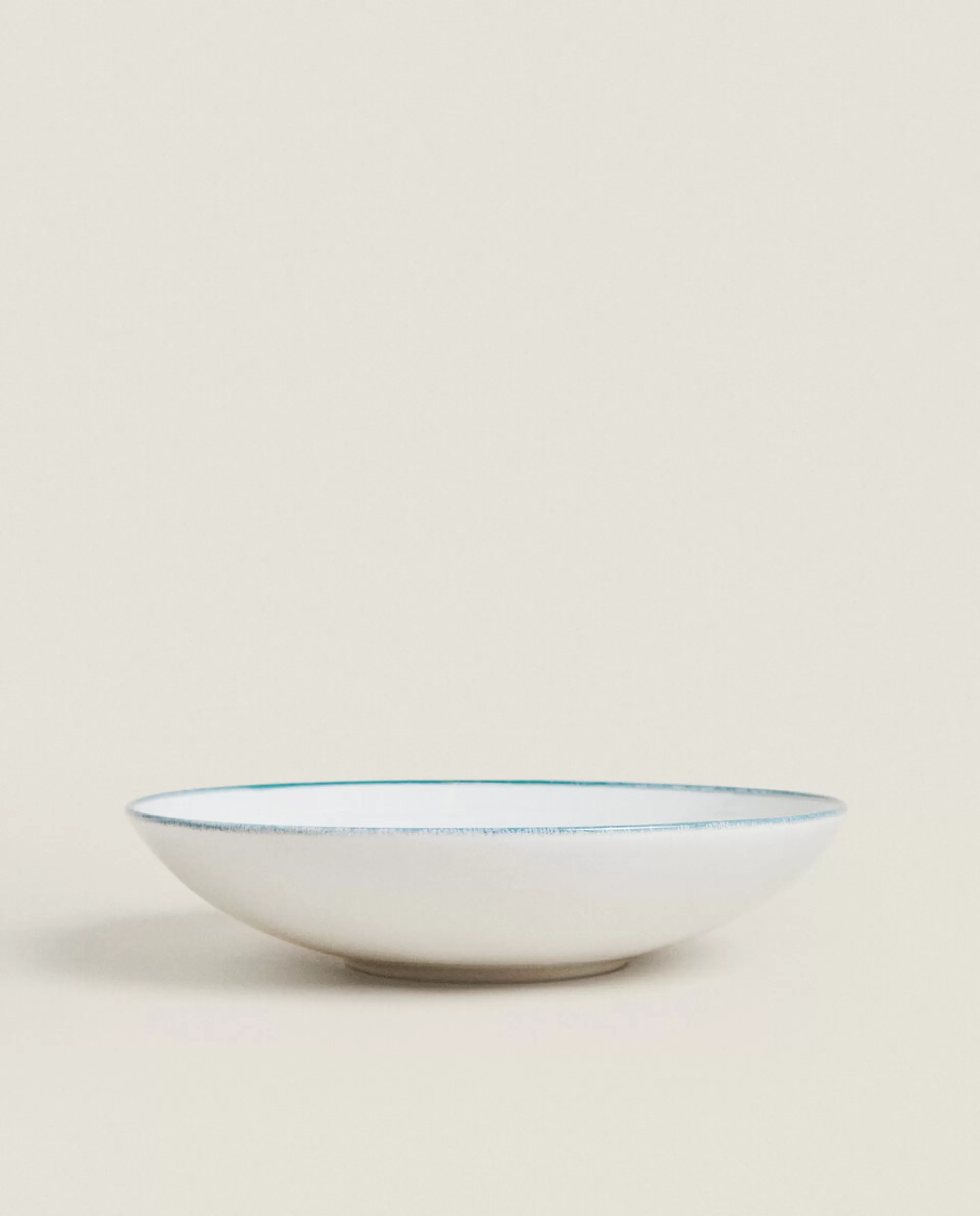 ZARA Home Rim Detail Soup Plate Petroleum Best Sale