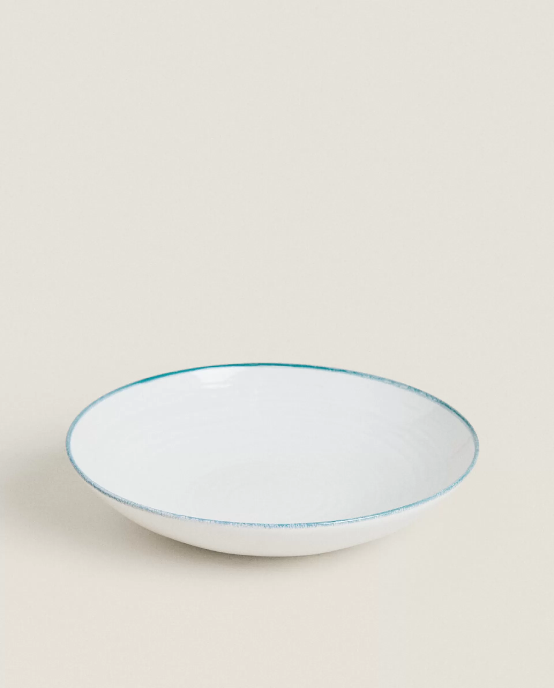 ZARA Home Rim Detail Soup Plate Petroleum Best Sale