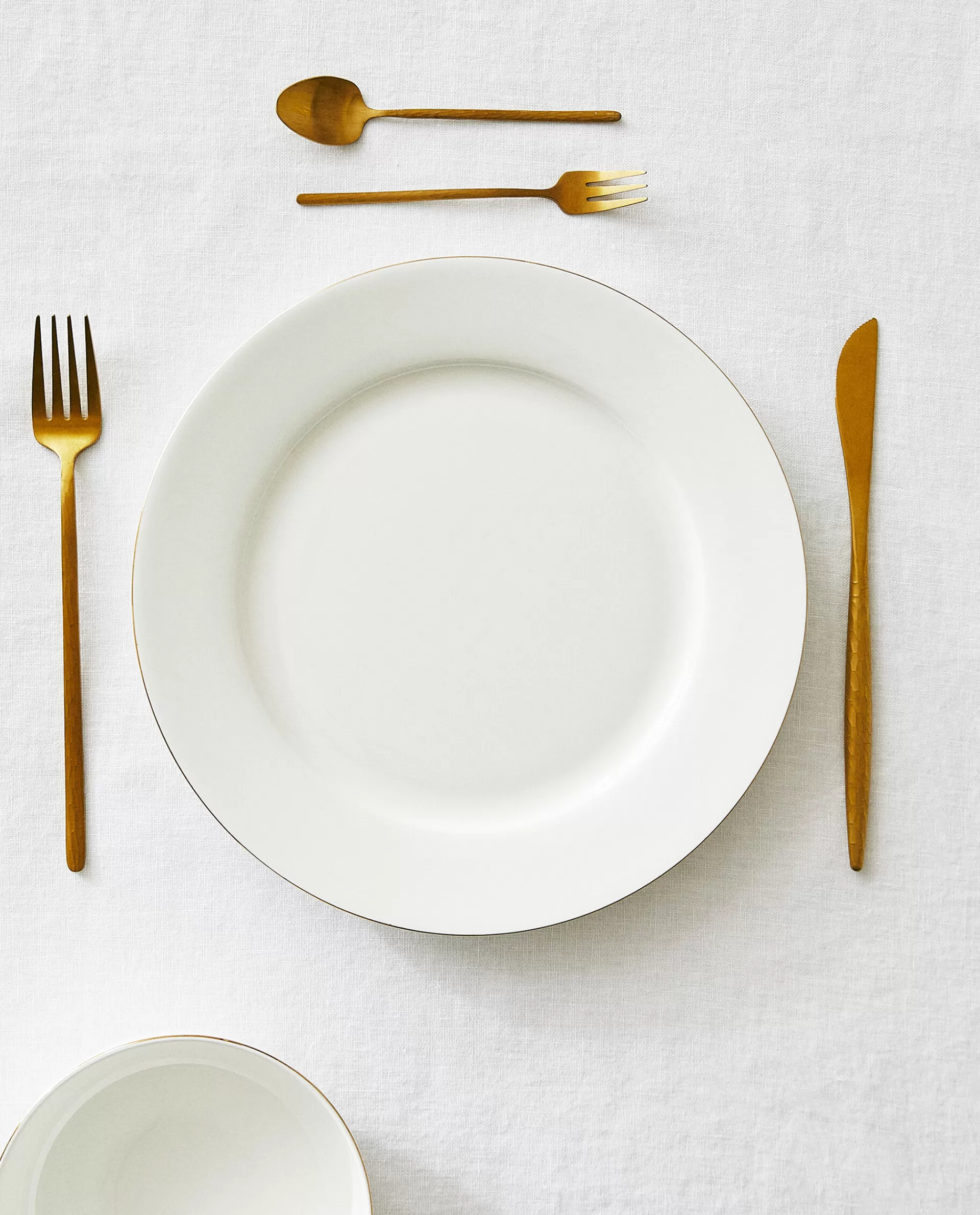 rimmed_bone_china_dinner_plate_2-1.webp ZARA Home Rimmed Bone China Dinner Plate Golden Store