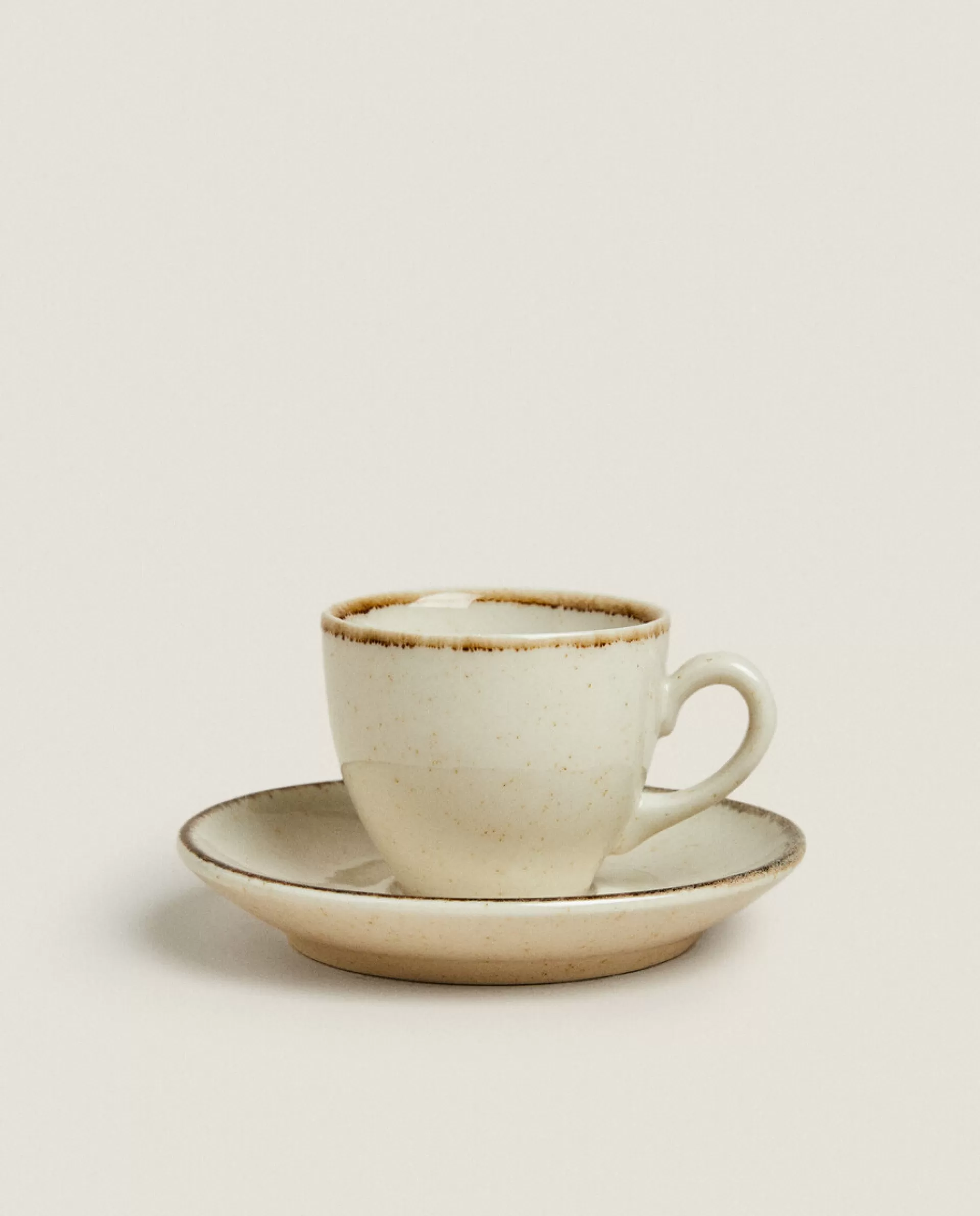 ZARA Home Rimmed Coffee Cup Ecru Cheap