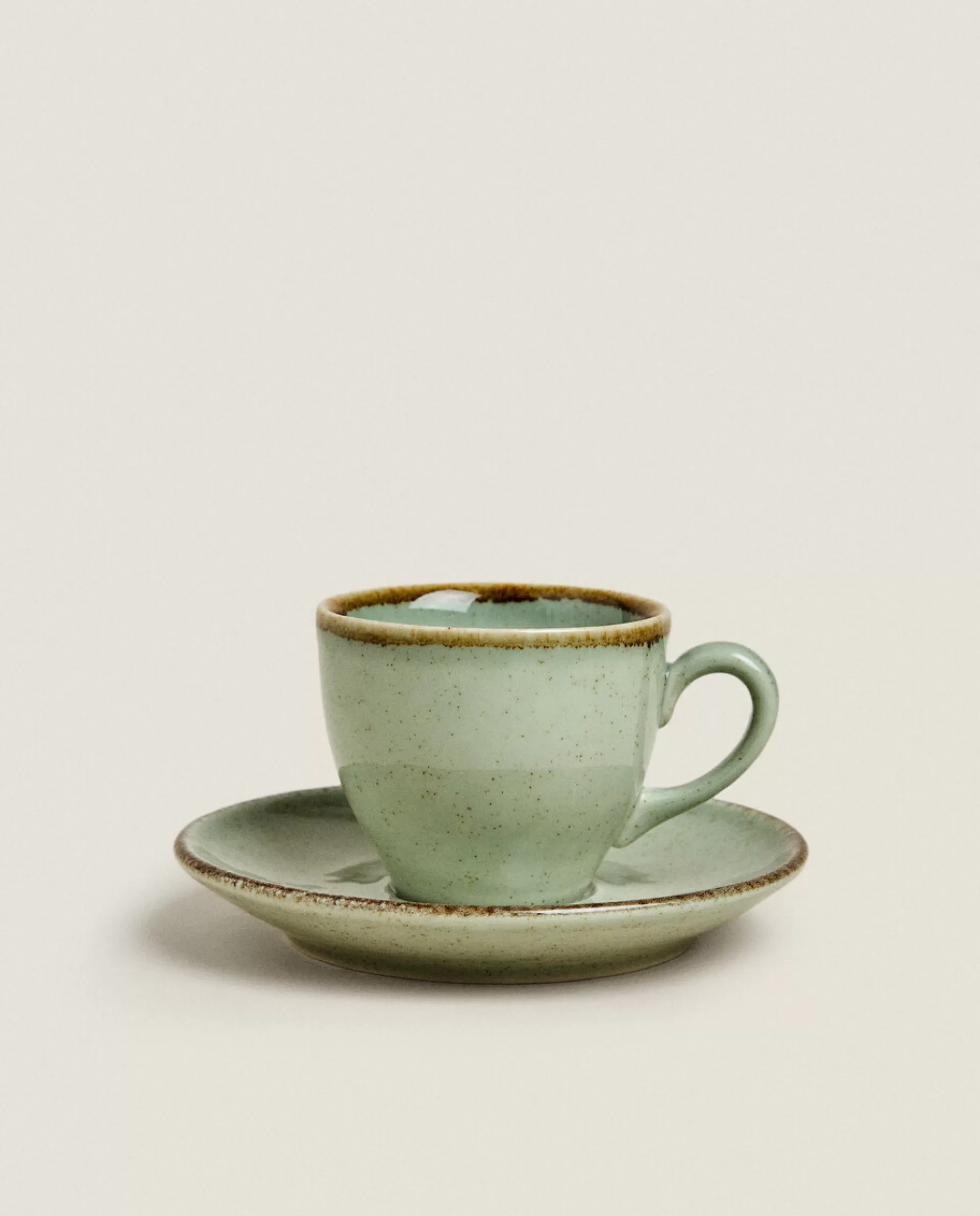 ZARA Home Rimmed Coffee Cup Green Store