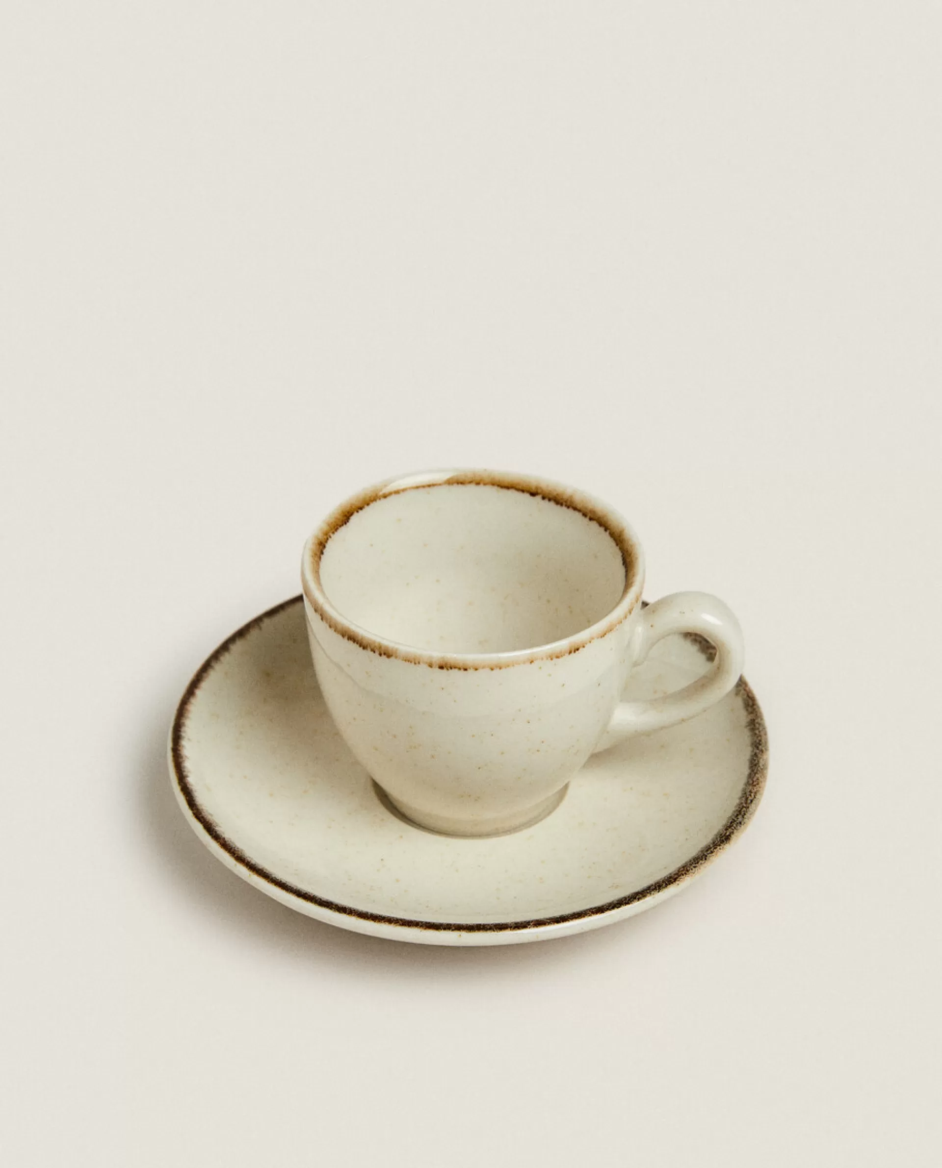 ZARA Home Rimmed Coffee Cup Ecru Cheap