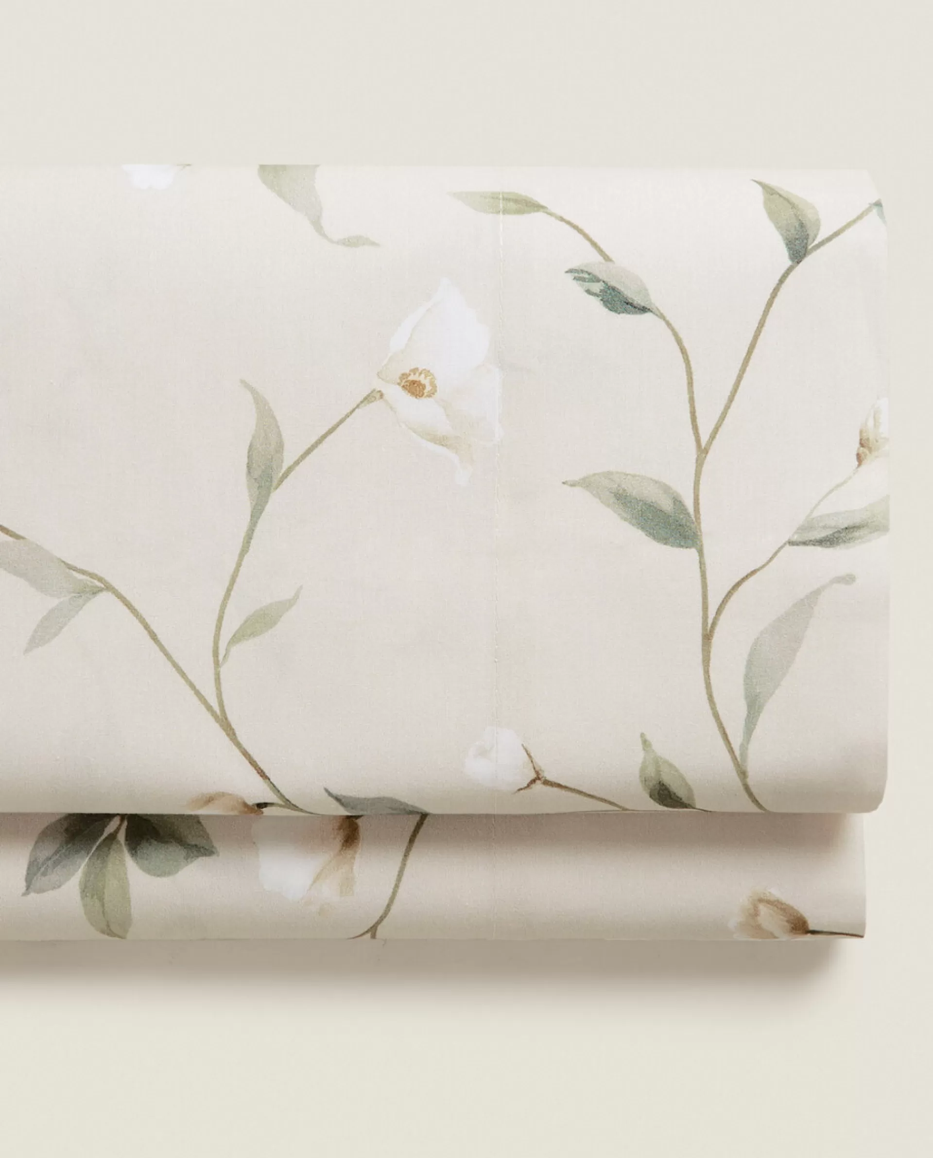 ZARA Home Rose Flat Sheet Beige Clearance