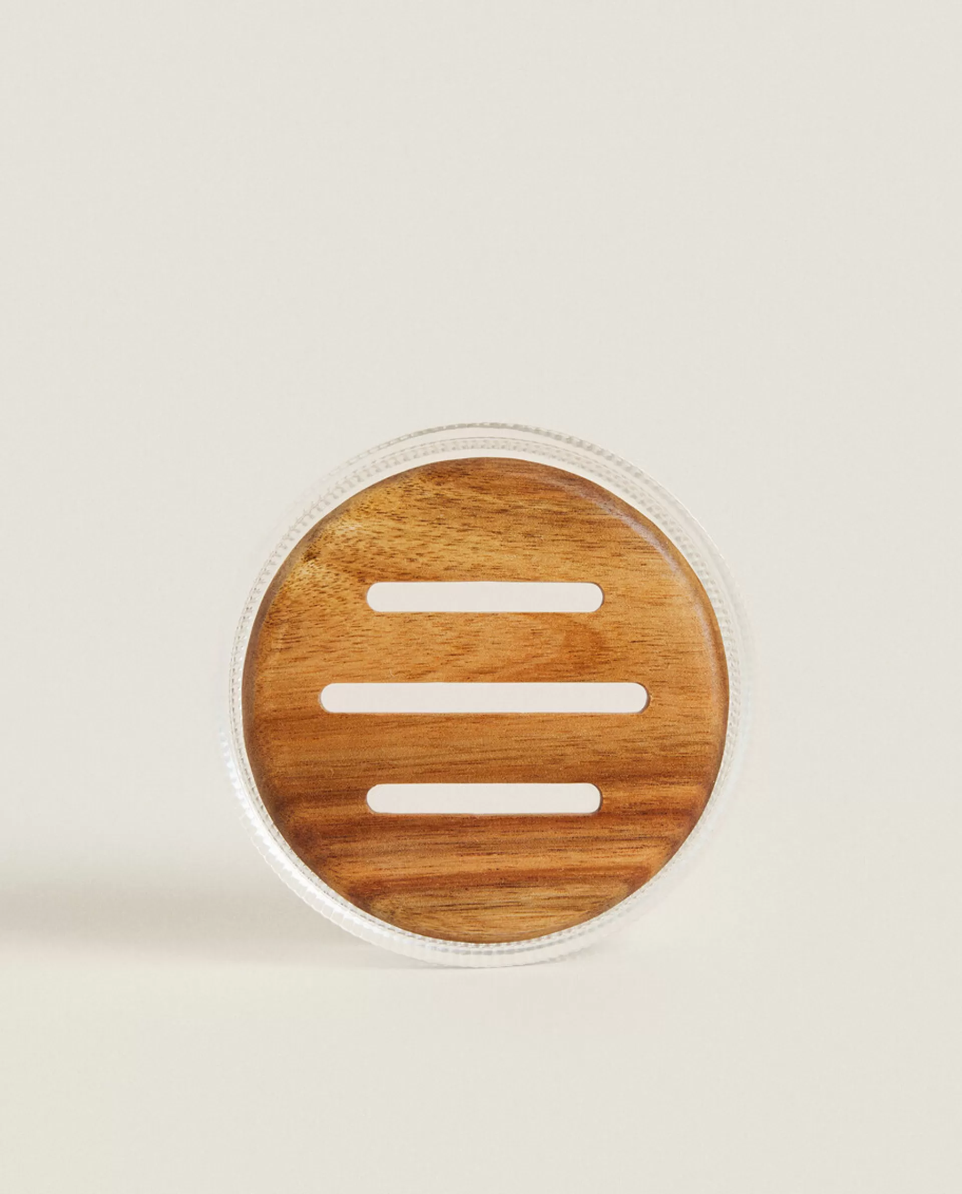 ZARA Home Round Soap Dish With Raised Design Transparent Hot