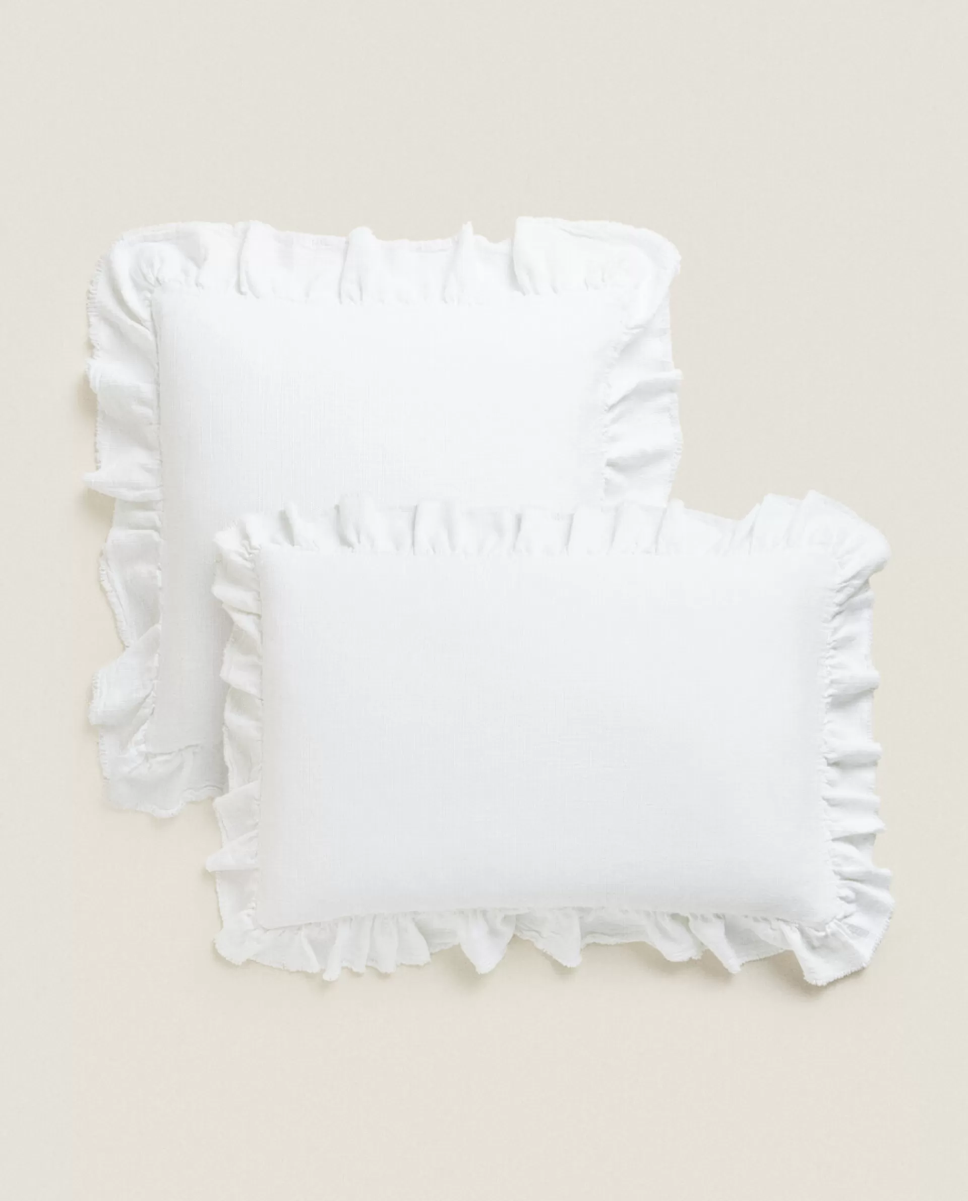 ZARA Home Ruffle Throw Pillow Cover White Cheap