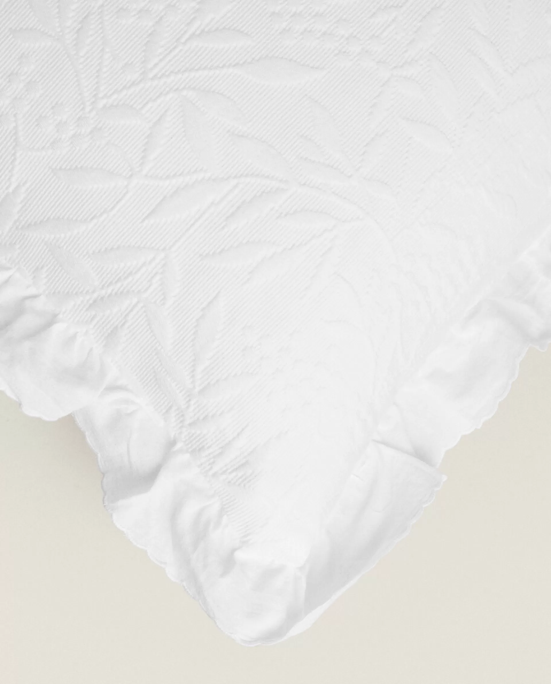 ZARA Home Ruffle Throw Pillow Cover White Hot