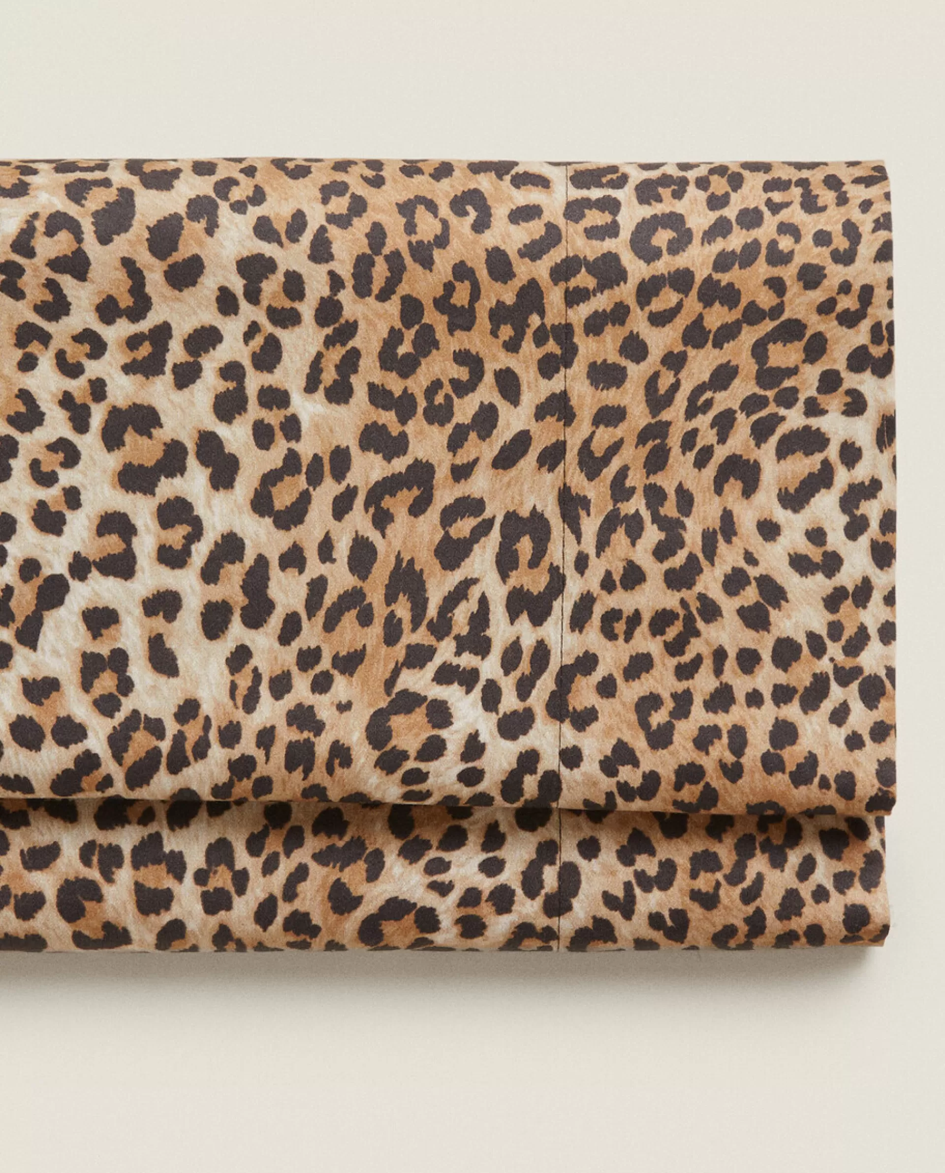 ZARA Home Sateen Flat Sheet Leopard Flash Sale
