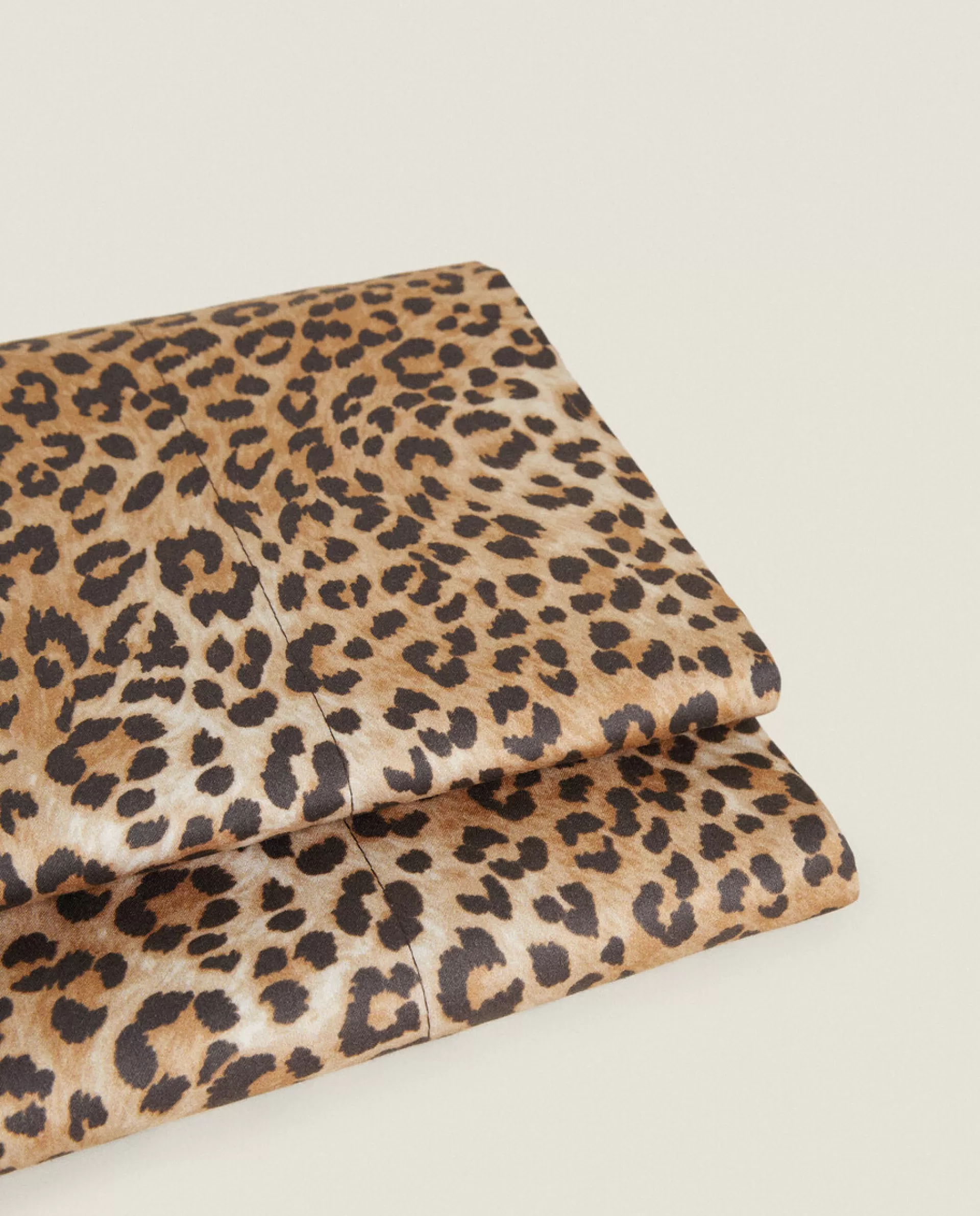 ZARA Home Sateen Flat Sheet Leopard Flash Sale
