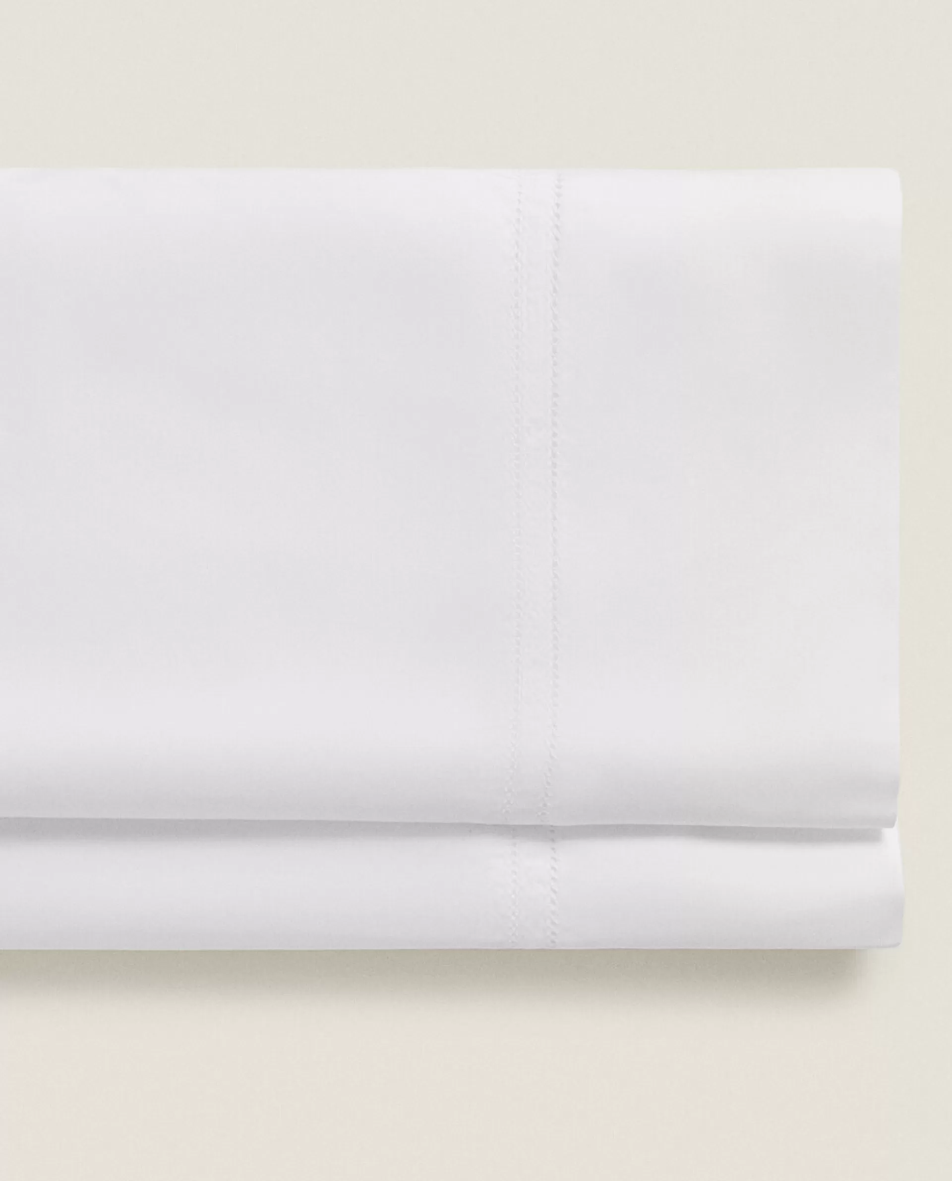 ZARA Home Sateen Flat Sheet With Double Hemstitching White Outlet