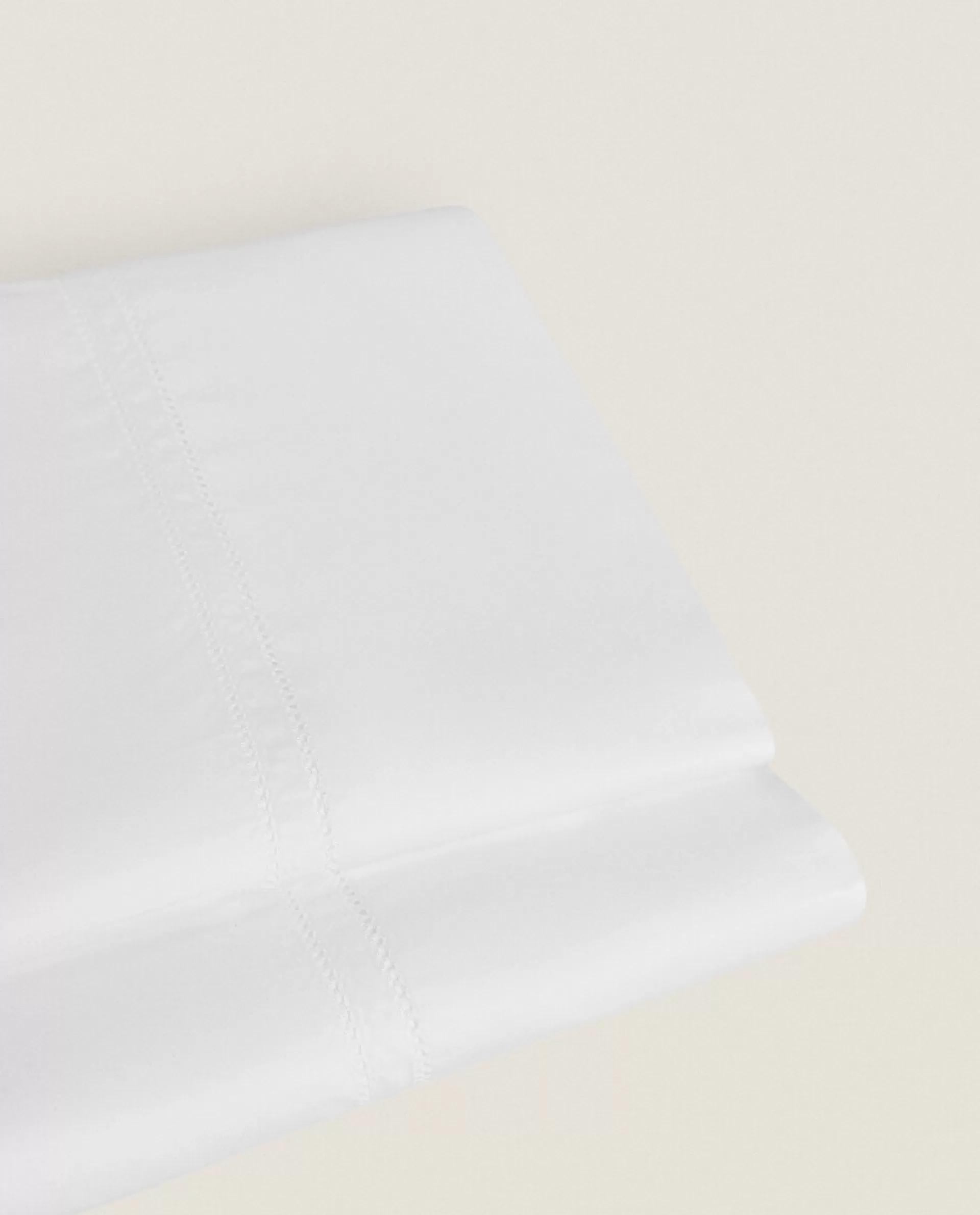 ZARA Home Sateen Flat Sheet With Double Hemstitching White Outlet