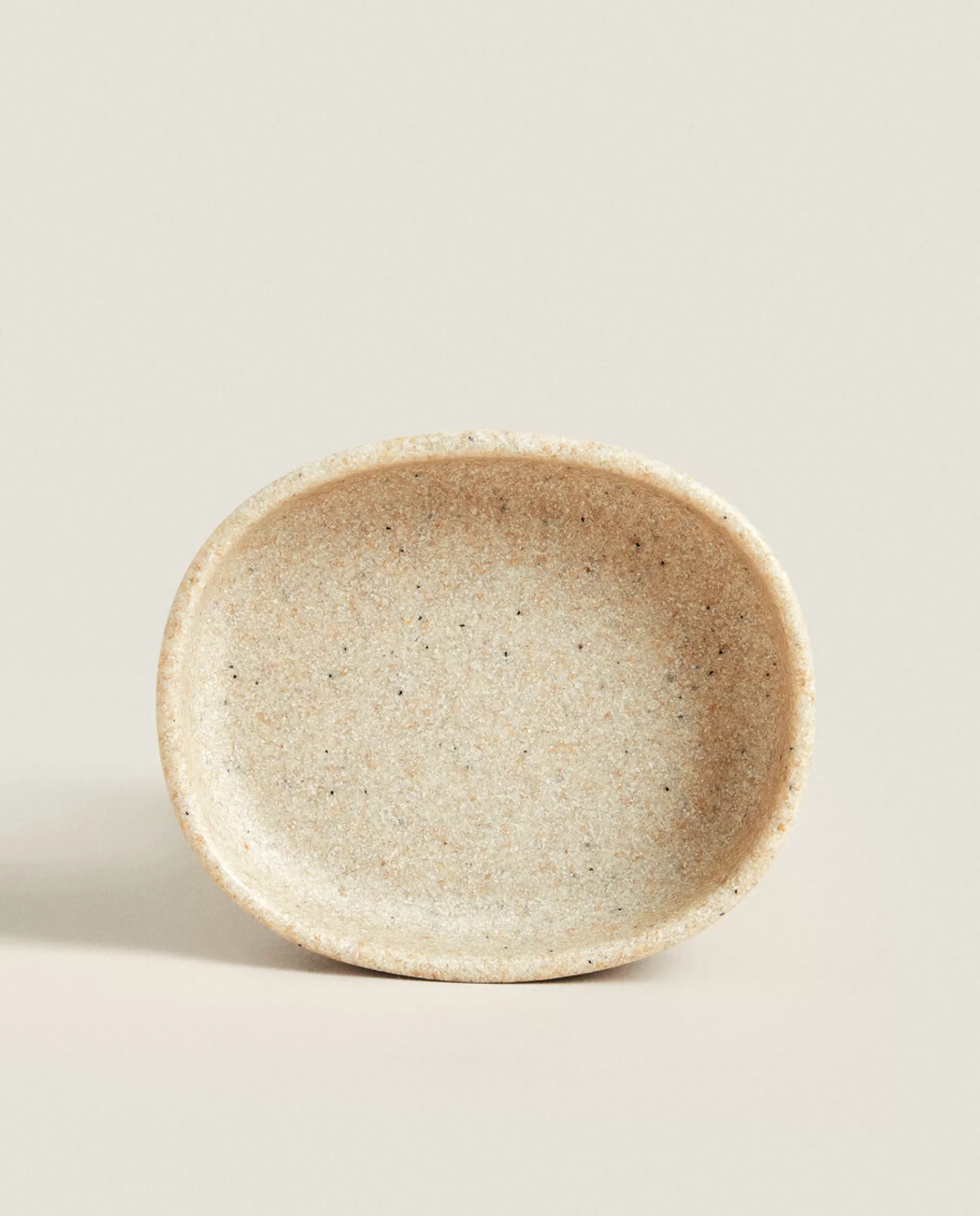 ZARA Home Scored Resin Soap Dish Beige Fashion