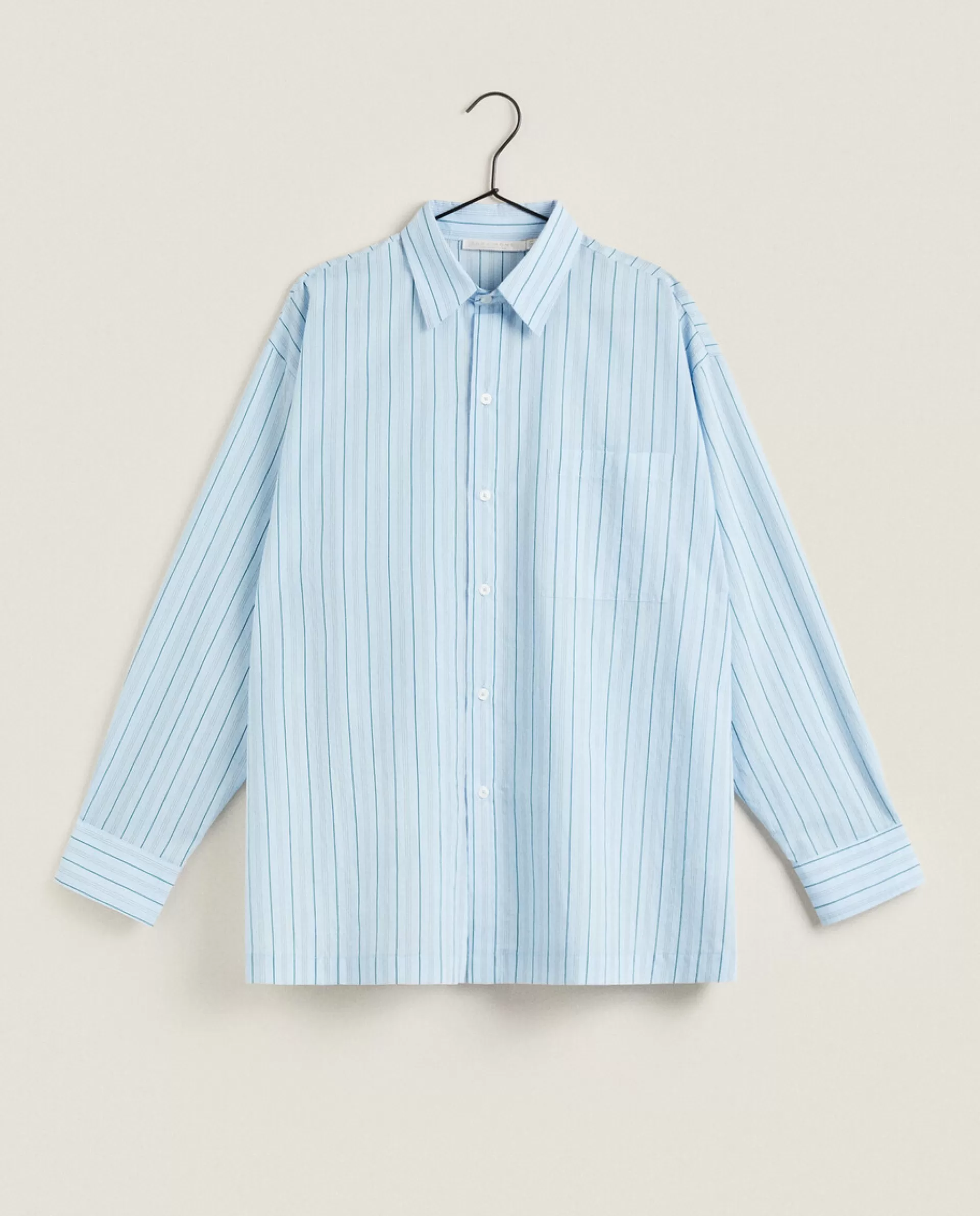 ZARA Home Shirt With Thin Stripes Blue Cheap