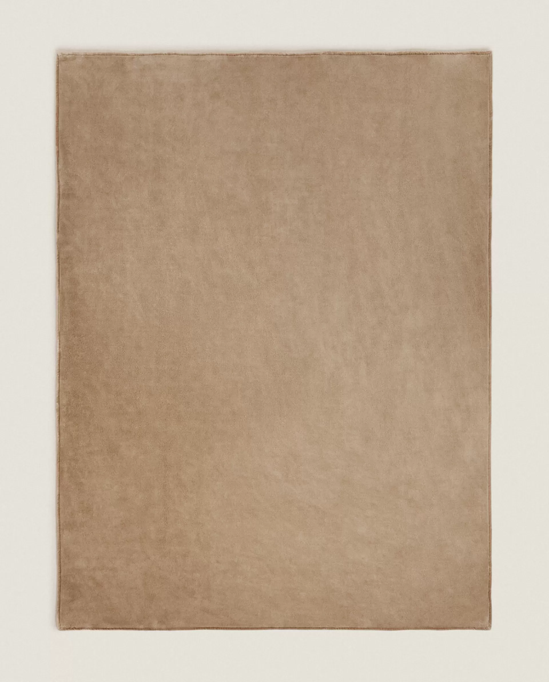 ZARA Home Short Faux Fur Blanket Beige Sale