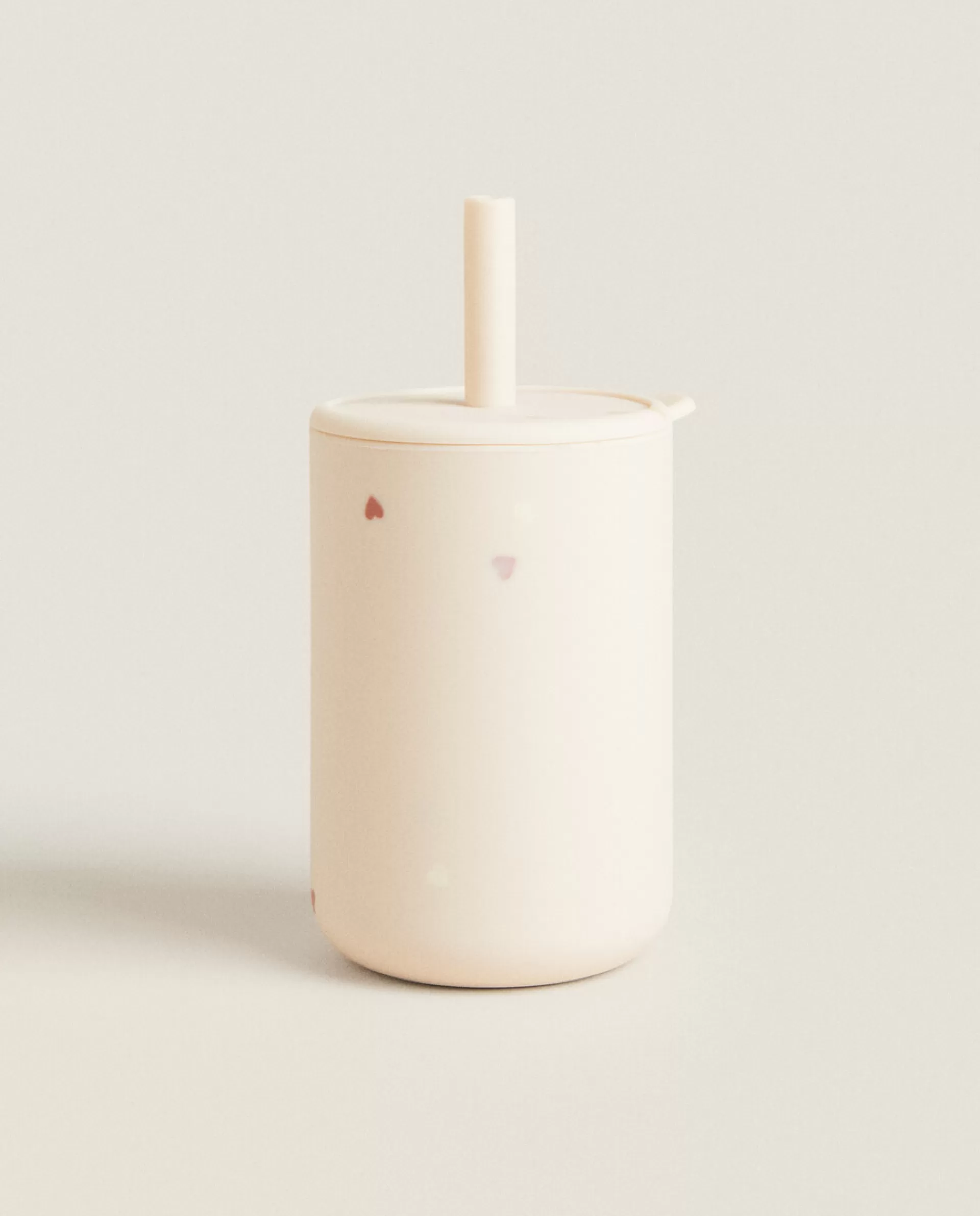 ZARA Home Silicone Heart Tumbler With Straw Pink Cheap