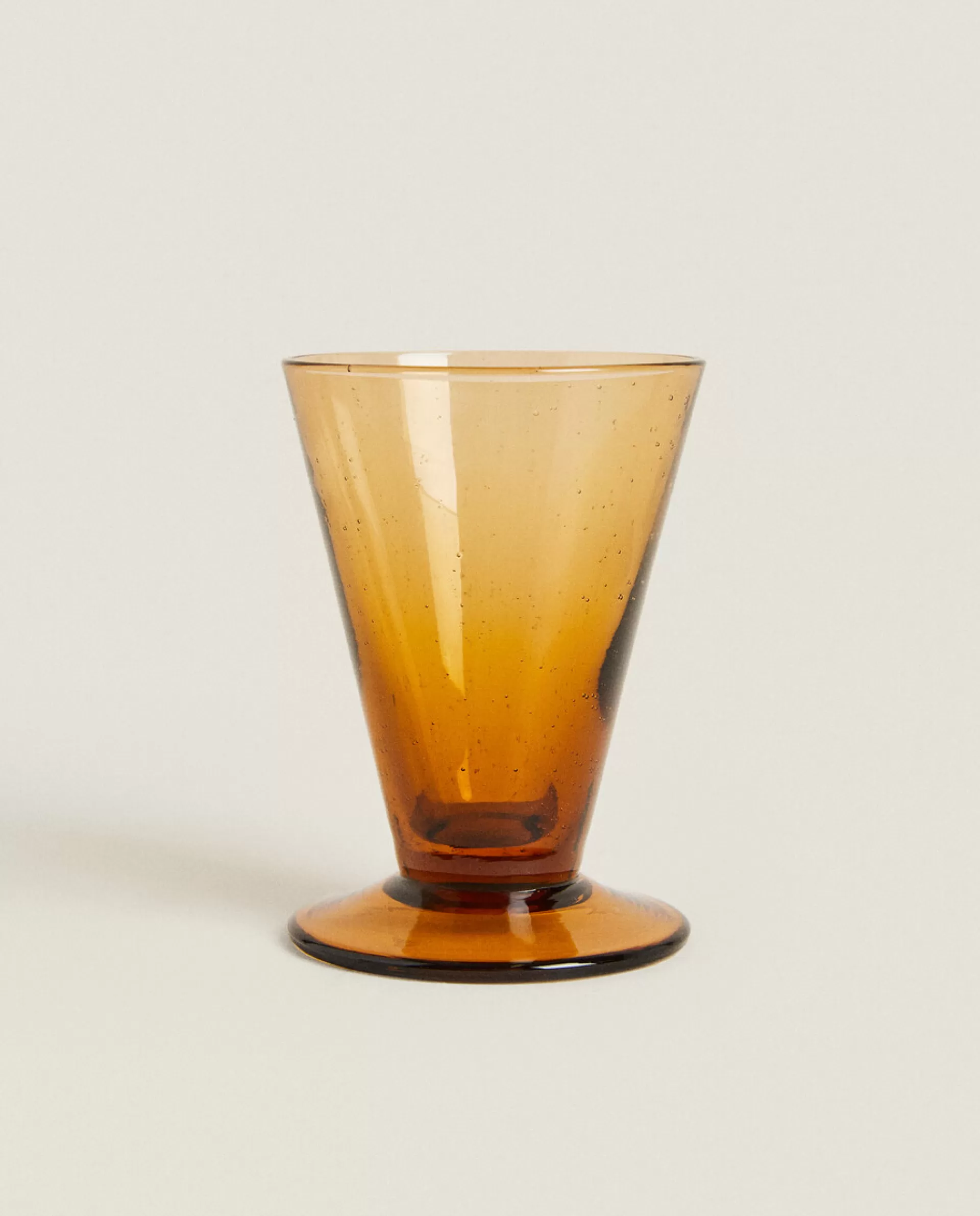 ZARA Home Small Glass With Bubbles Taupe Shop