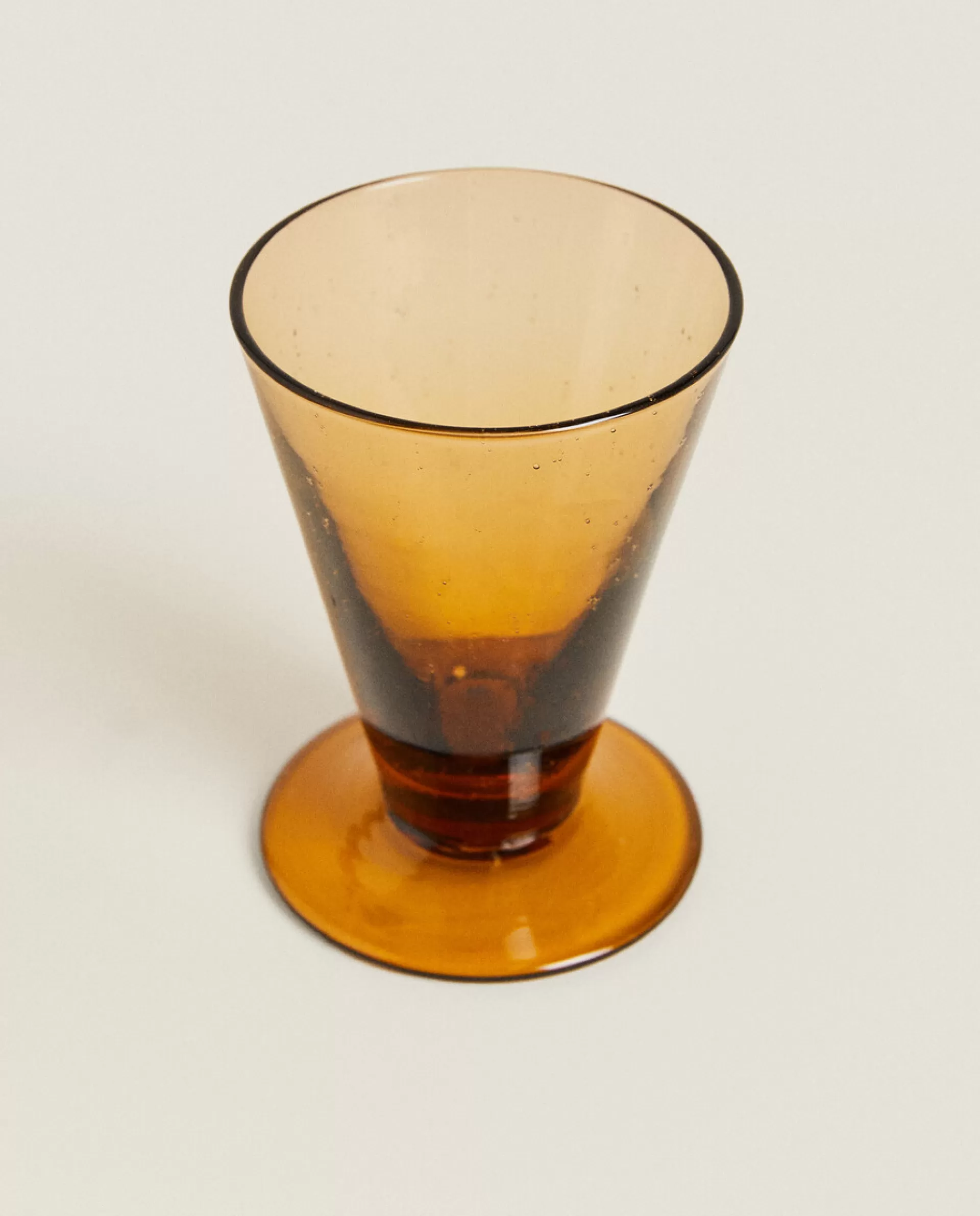 ZARA Home Small Glass With Bubbles Taupe Shop