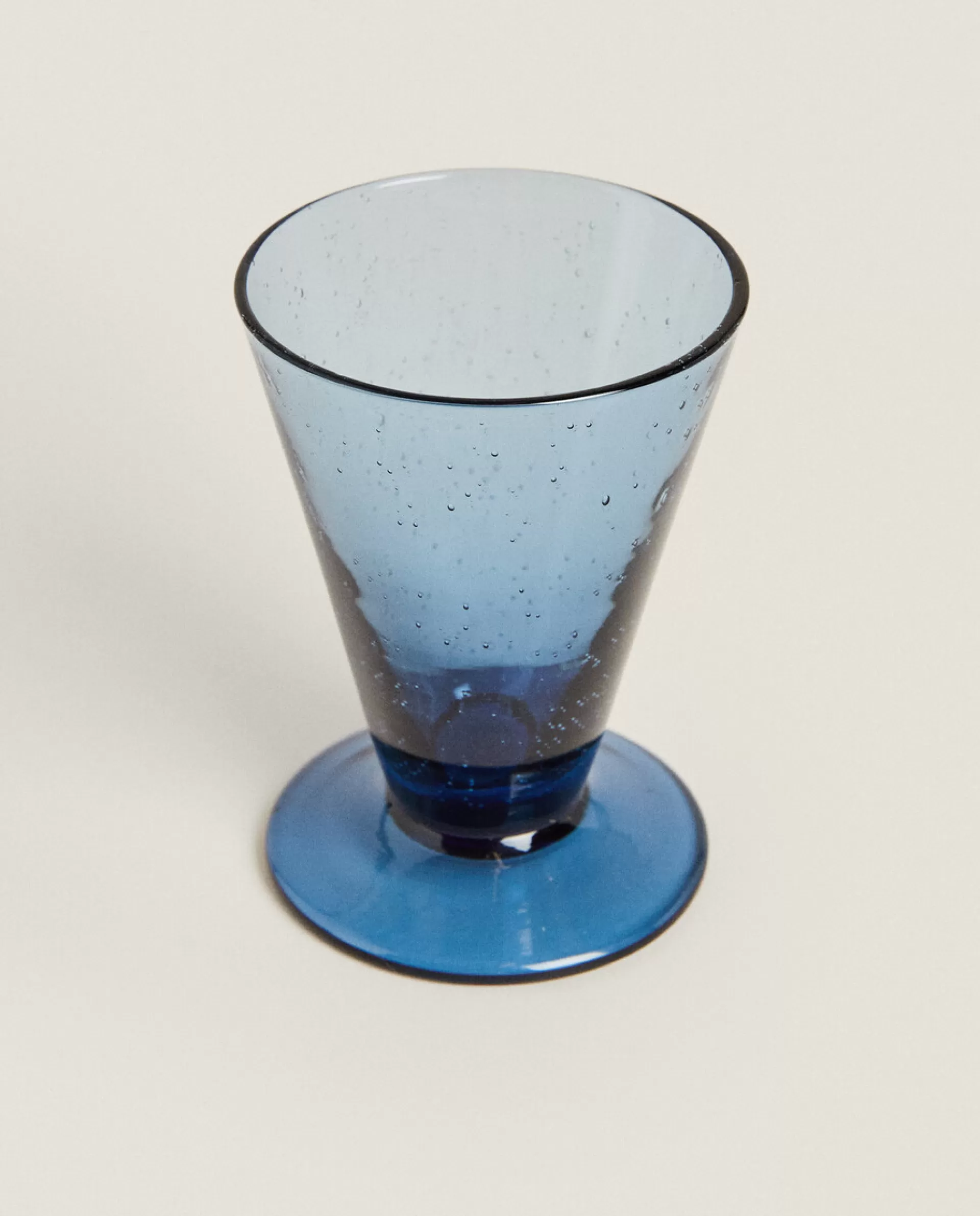 ZARA Home Small Glass With Bubbles Blue Fashion