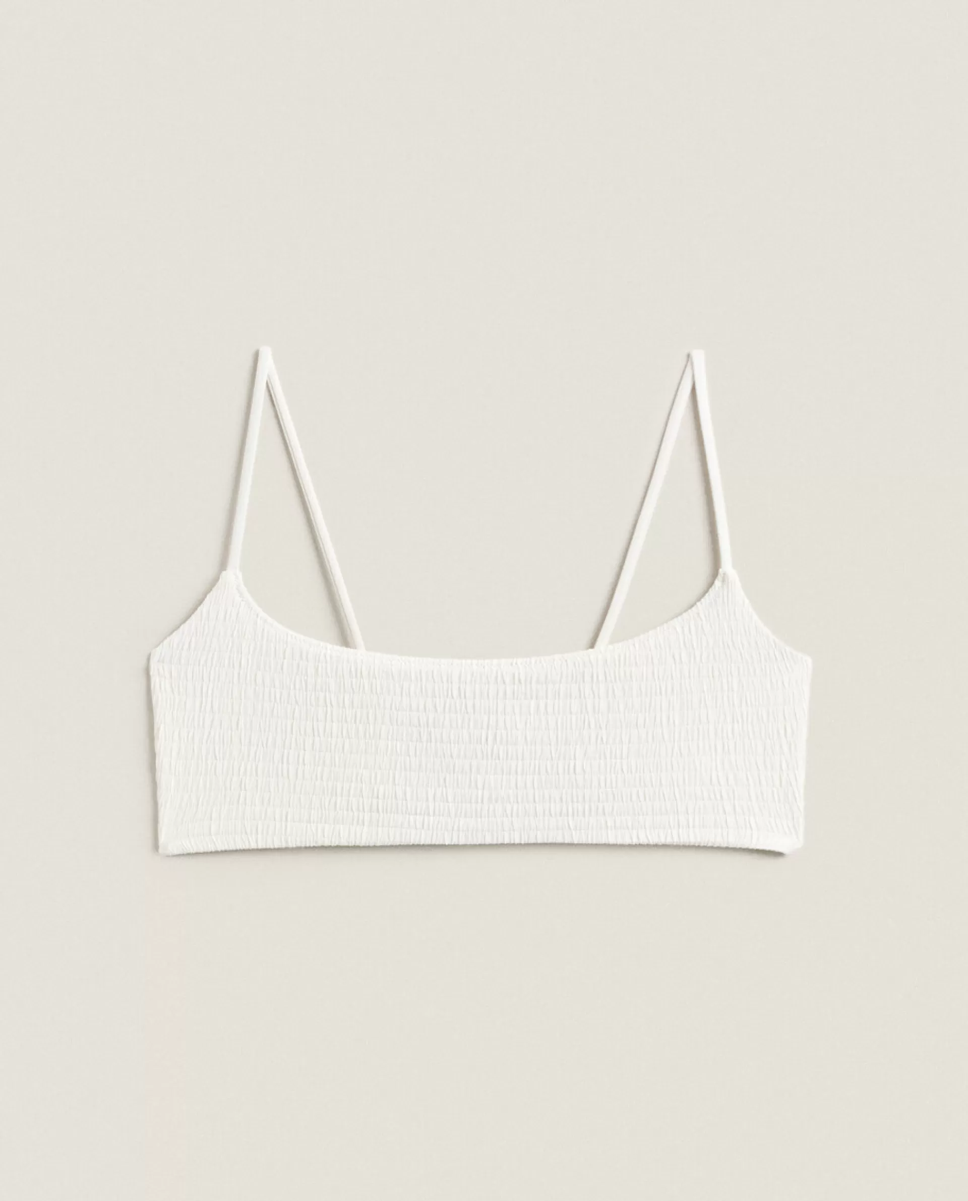 ZARA Home Smocked Bikini Top Cream Sale