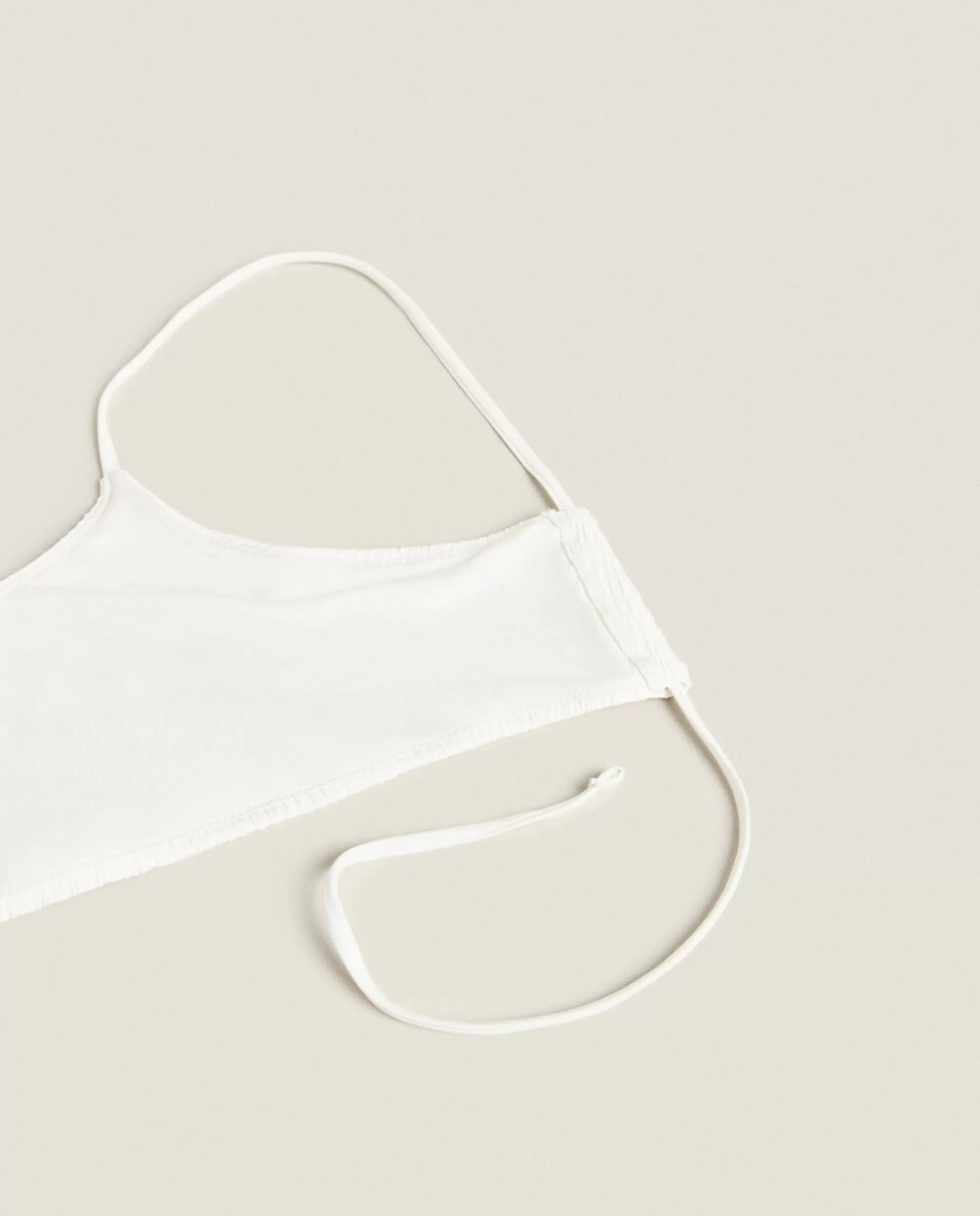 ZARA Home Smocked Bikini Top Cream Sale