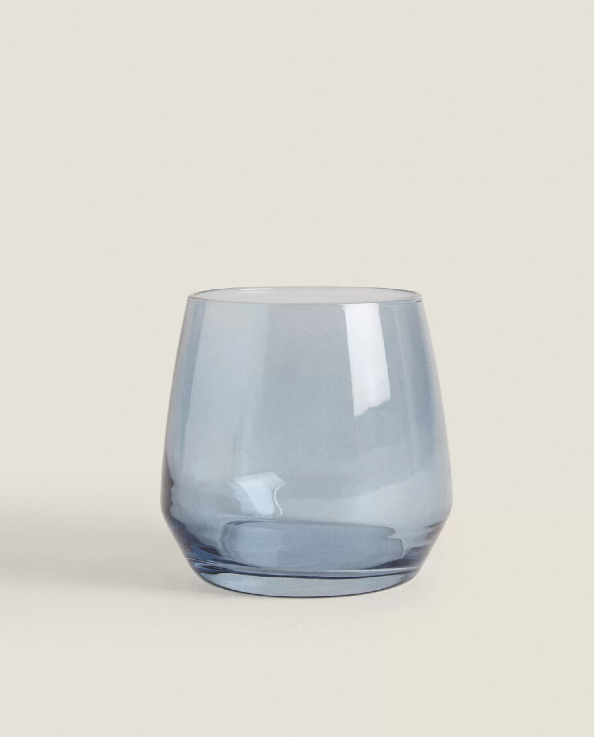 ZARA Home Smooth Glass Tumbler Blue New