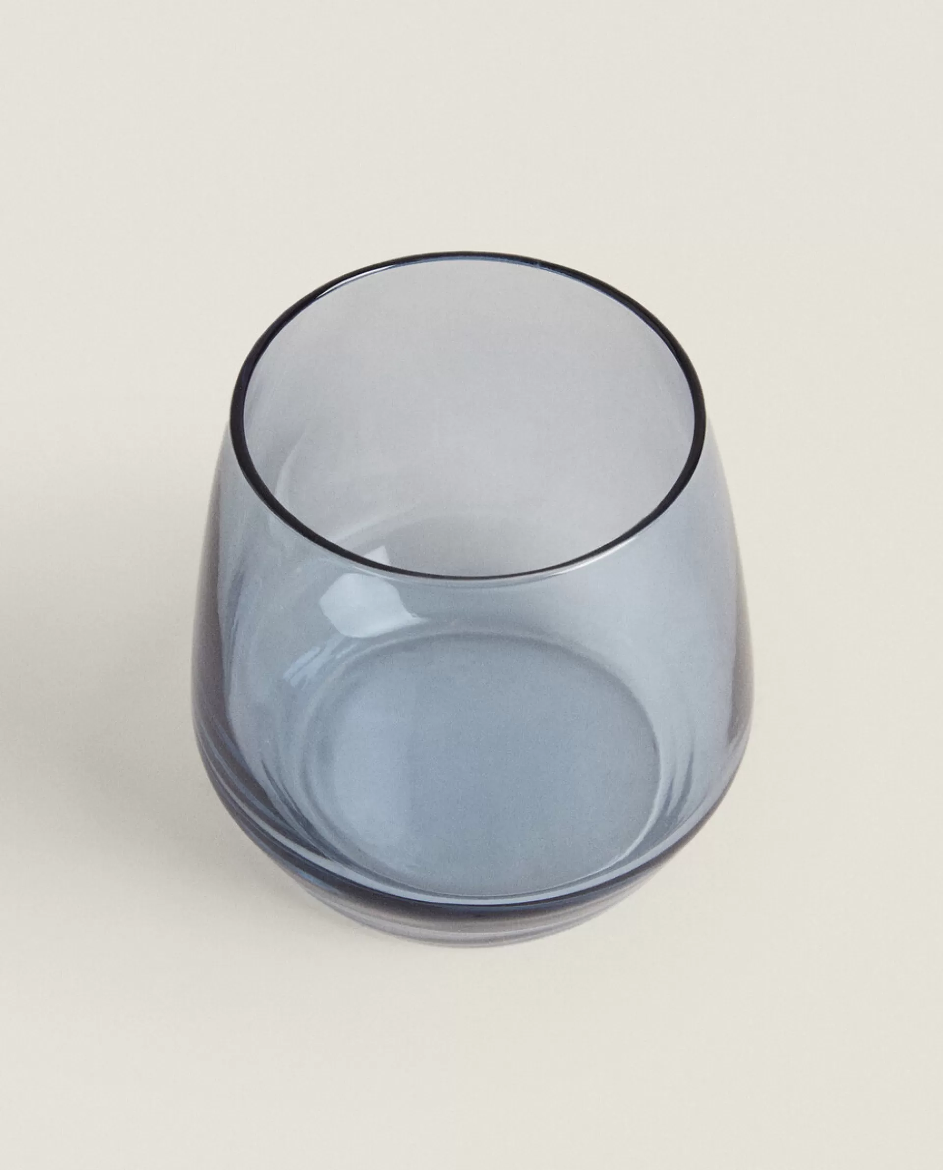 ZARA Home Smooth Glass Tumbler Blue New