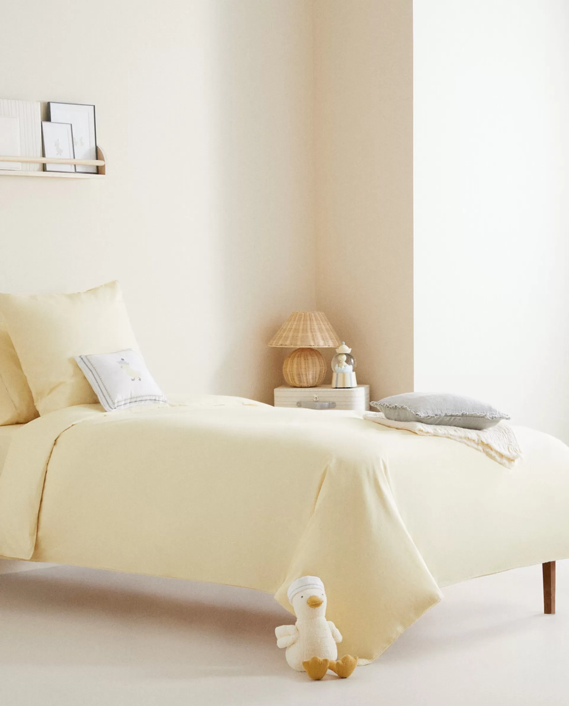 ZARA Home Solid Color Cotton Duvet Cover Yellow Fashion