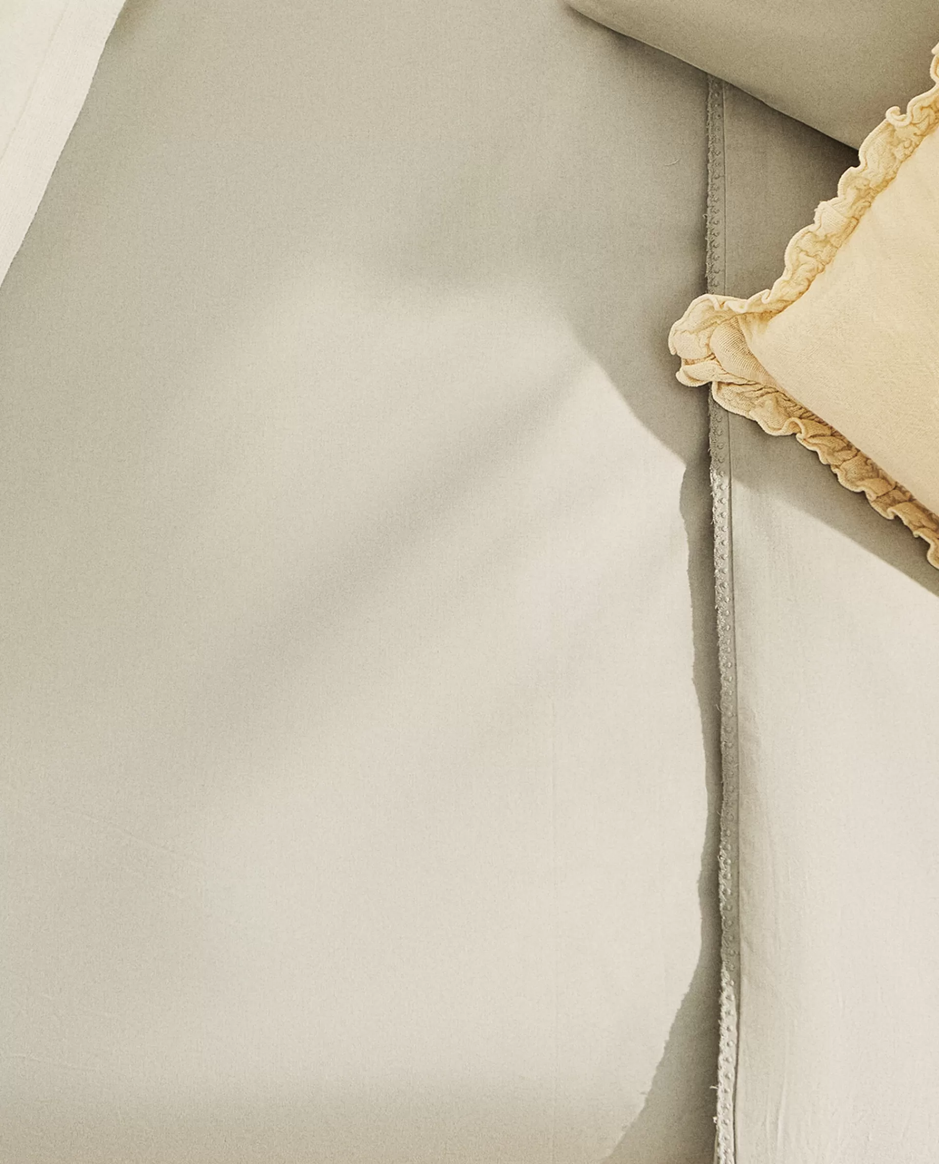 ZARA Home Solid Color Cotton Duvet Cover Green Sale