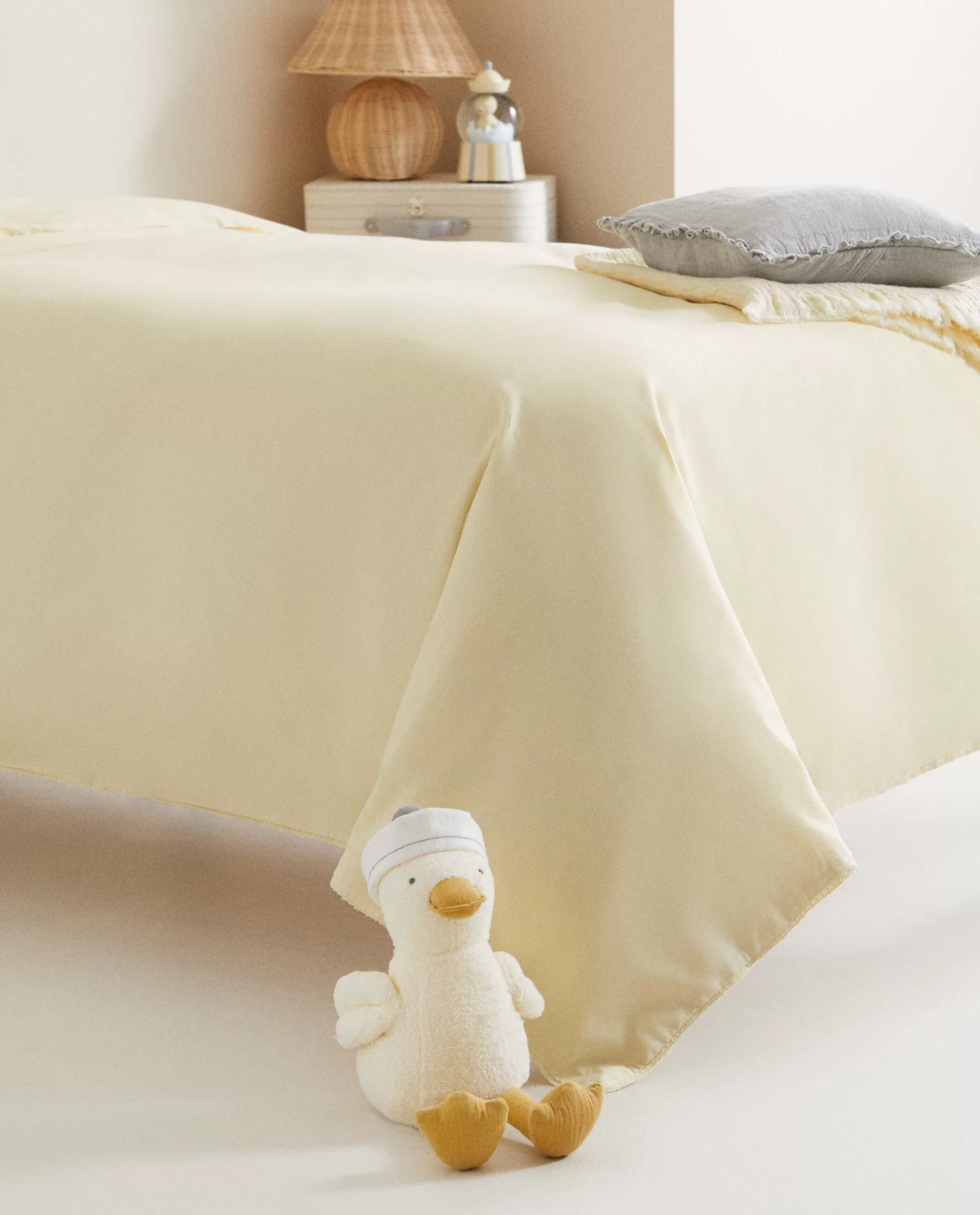 solid_color_cotton_duvet_cover_4-3.webp ZARA Home Solid Color Cotton Duvet Cover Yellow Fashion