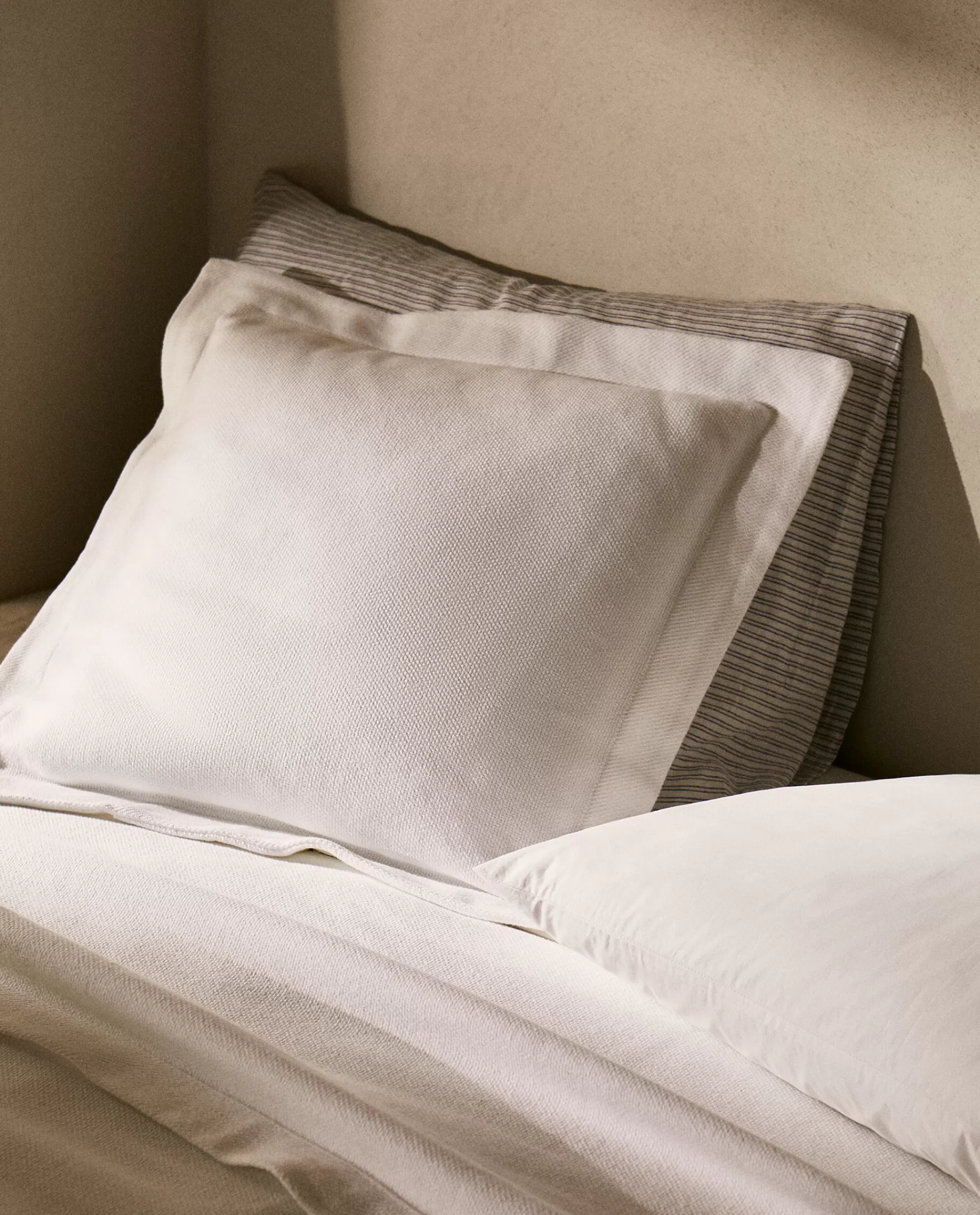 ZARA Home Solid Color Cotton Throw Pillow Cover White Best Sale