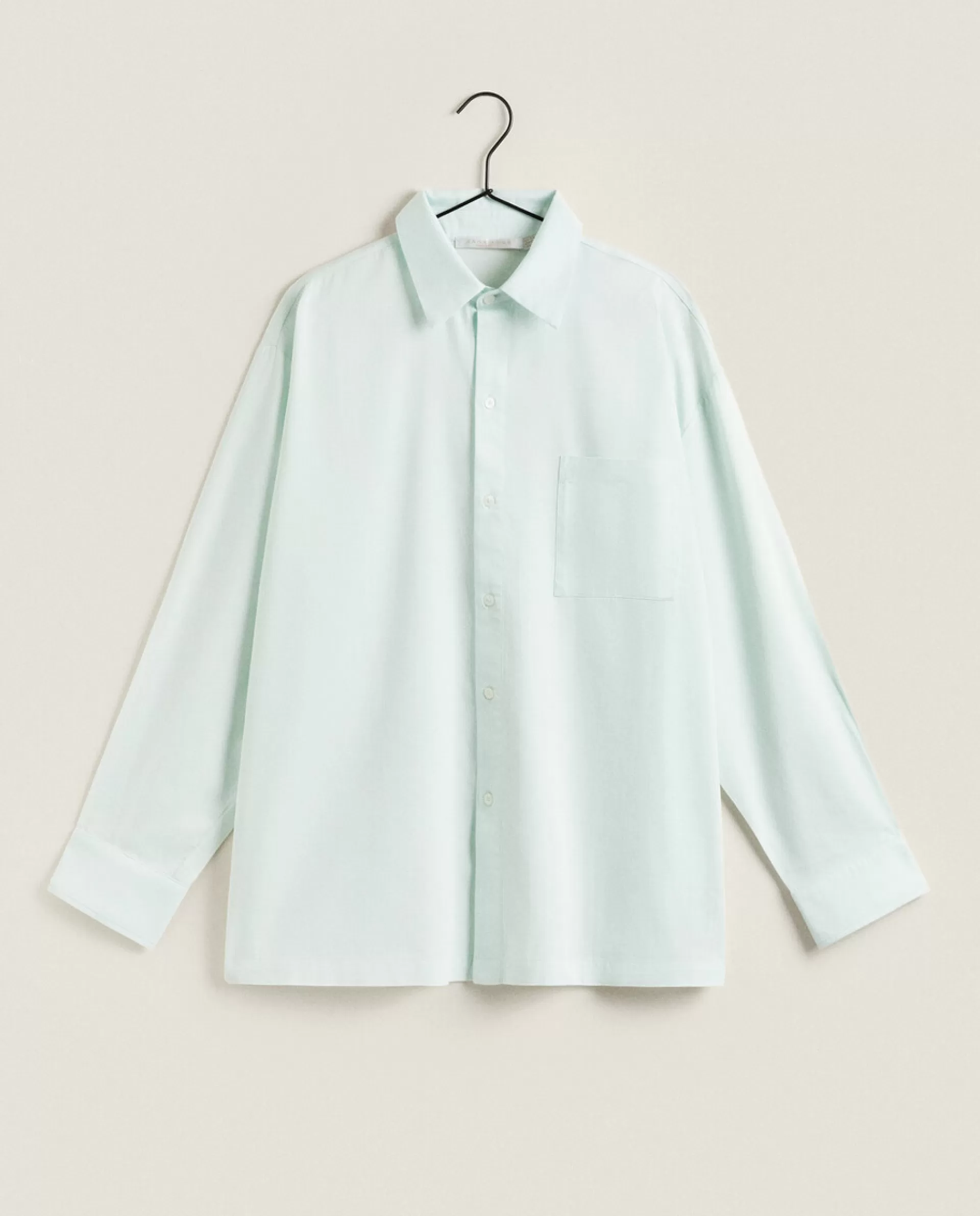 ZARA Home Solid Color Shirt Green Best Sale