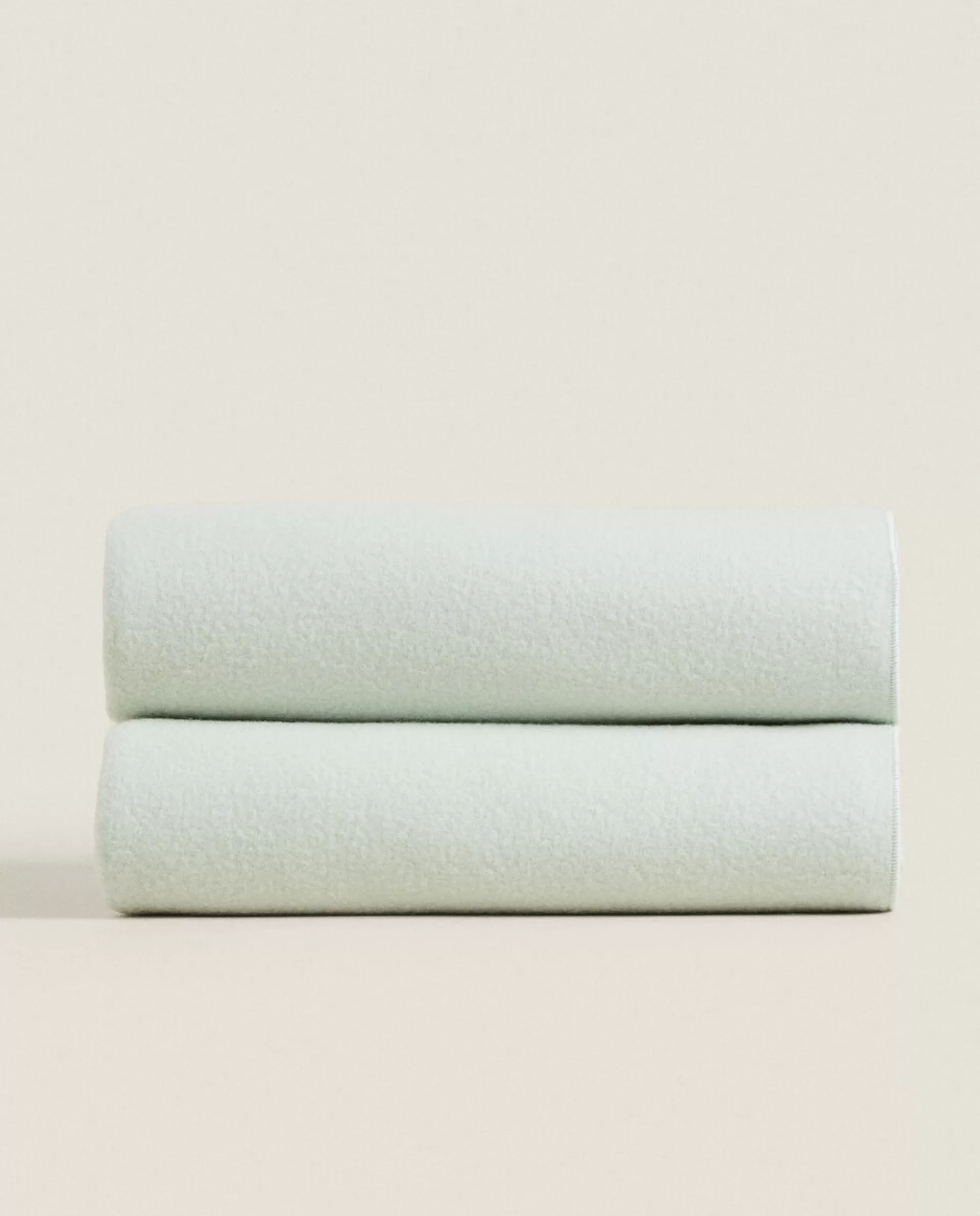 ZARA Home Solid Color Wool Blanket Mint Green Hot
