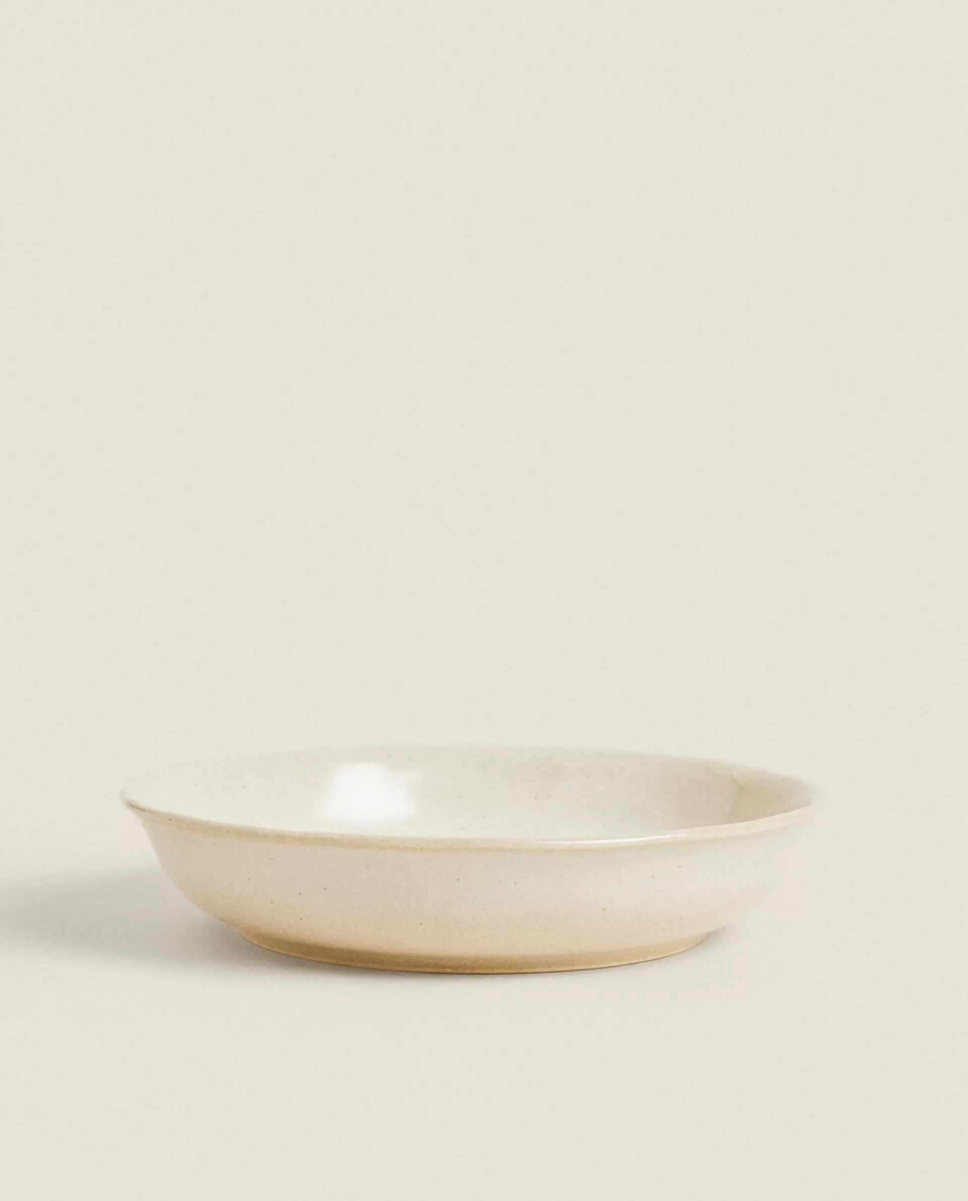 ZARA Home Speckled Stoneware Soup Plate Ecru Store