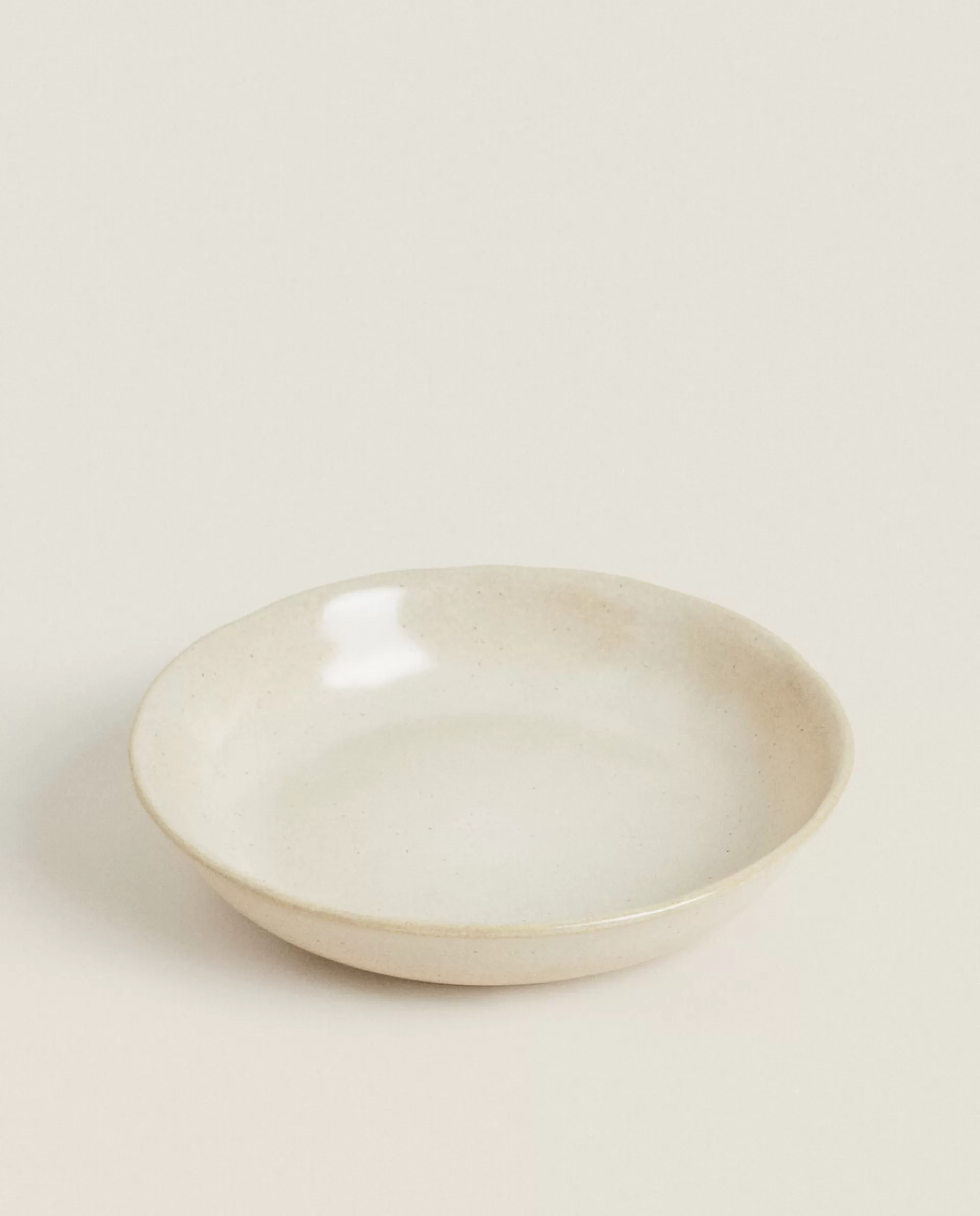 ZARA Home Speckled Stoneware Soup Plate Ecru Store