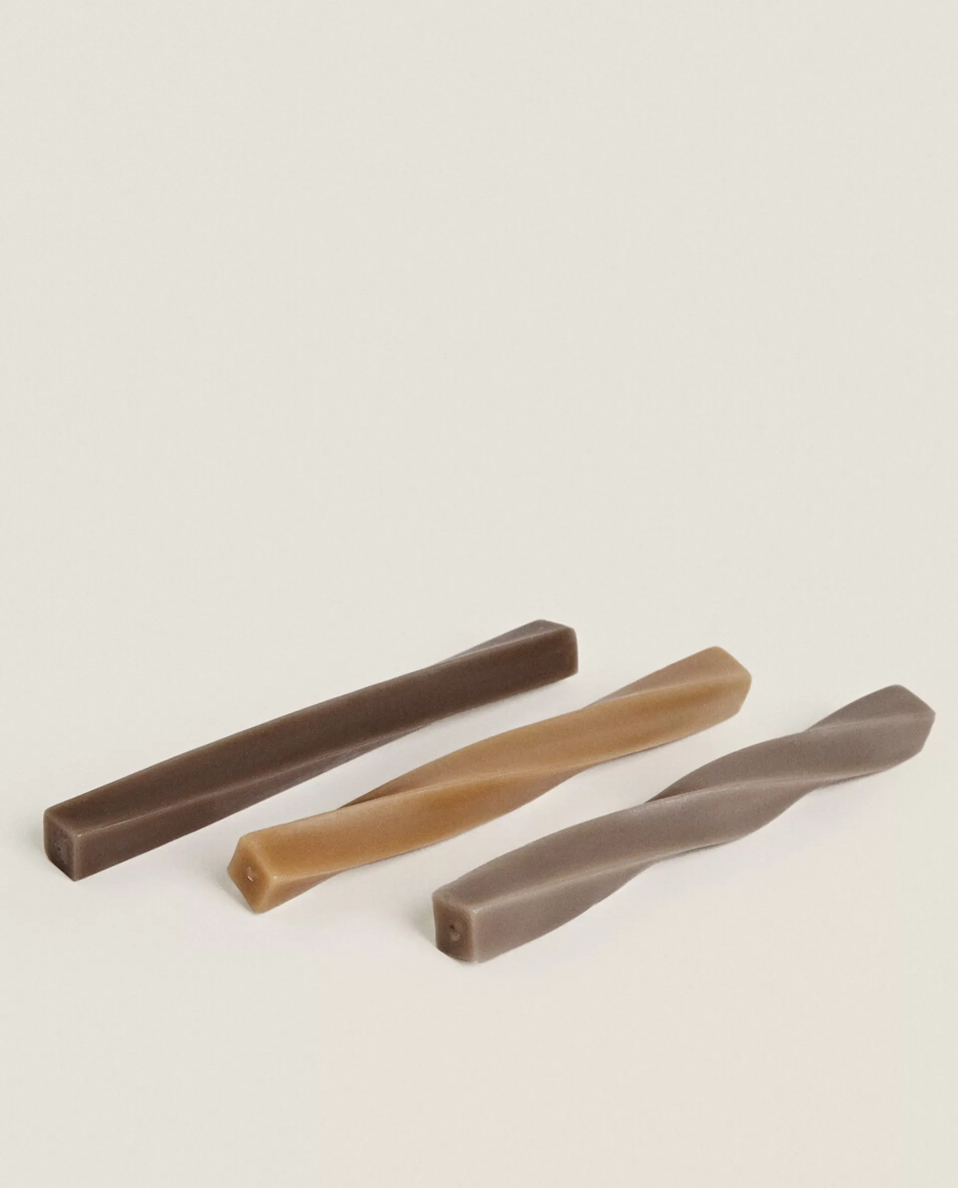 ZARA Home Spiral Candle (Pack Of 3) Brown Hot