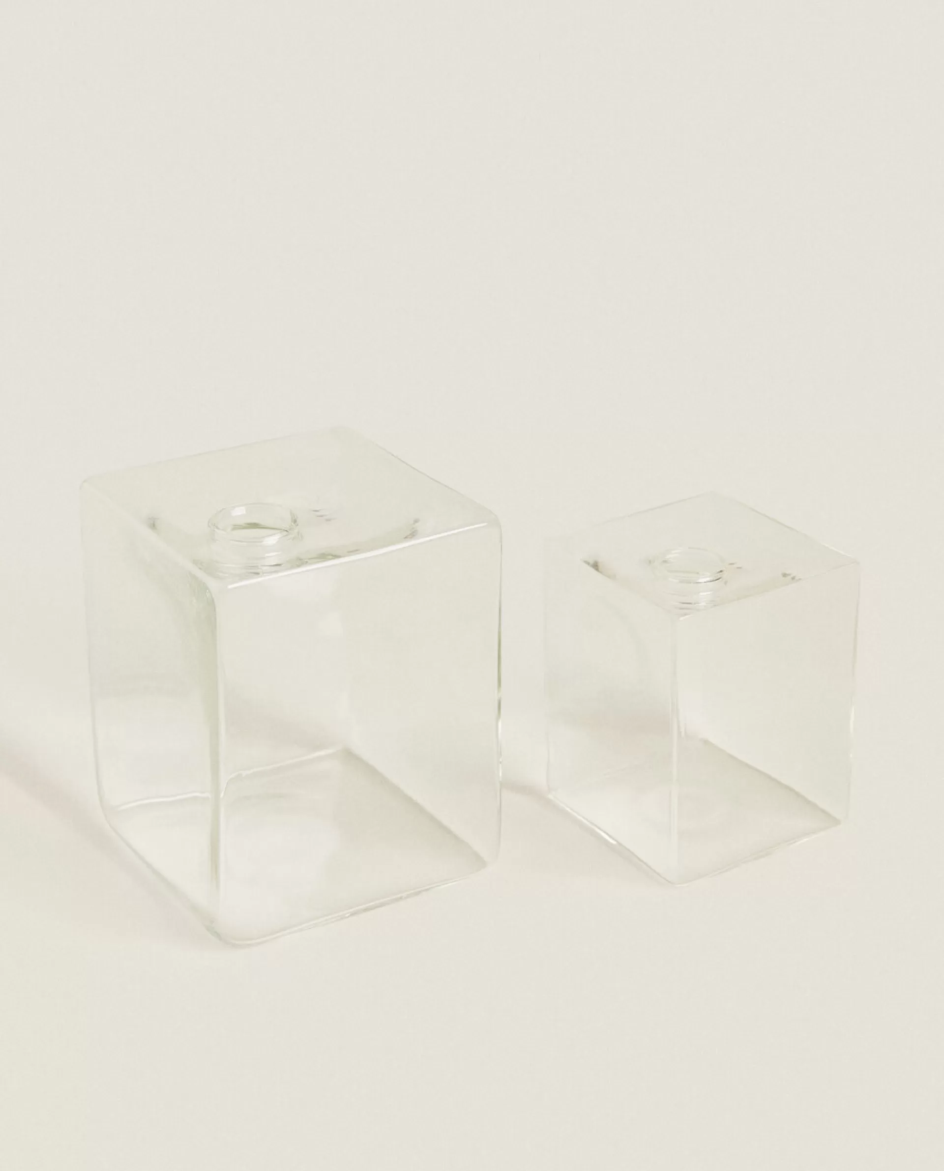 ZARA Home Square Glass Vase Transparent Store