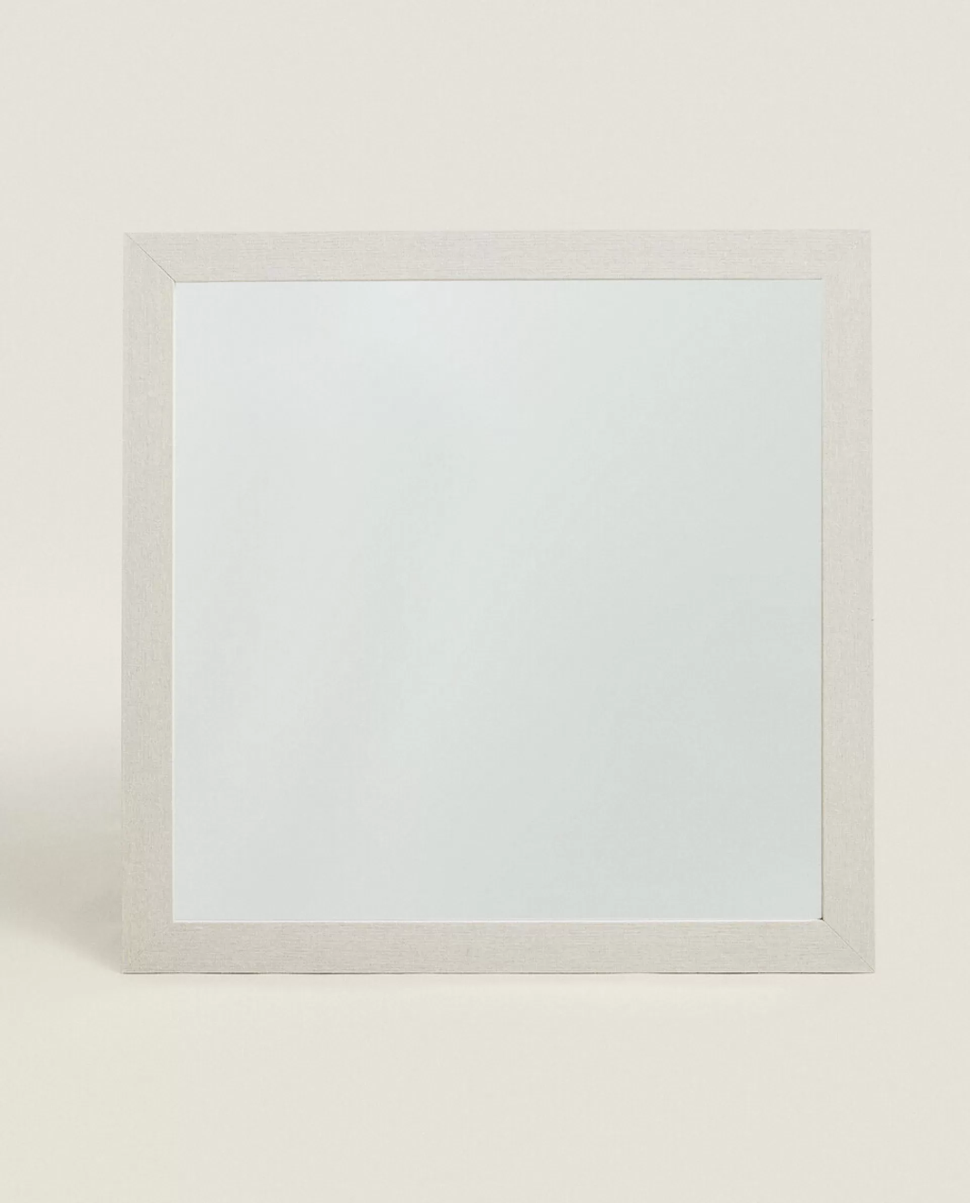 ZARA Home Square Wall Mirror With Linen Frame White Clearance