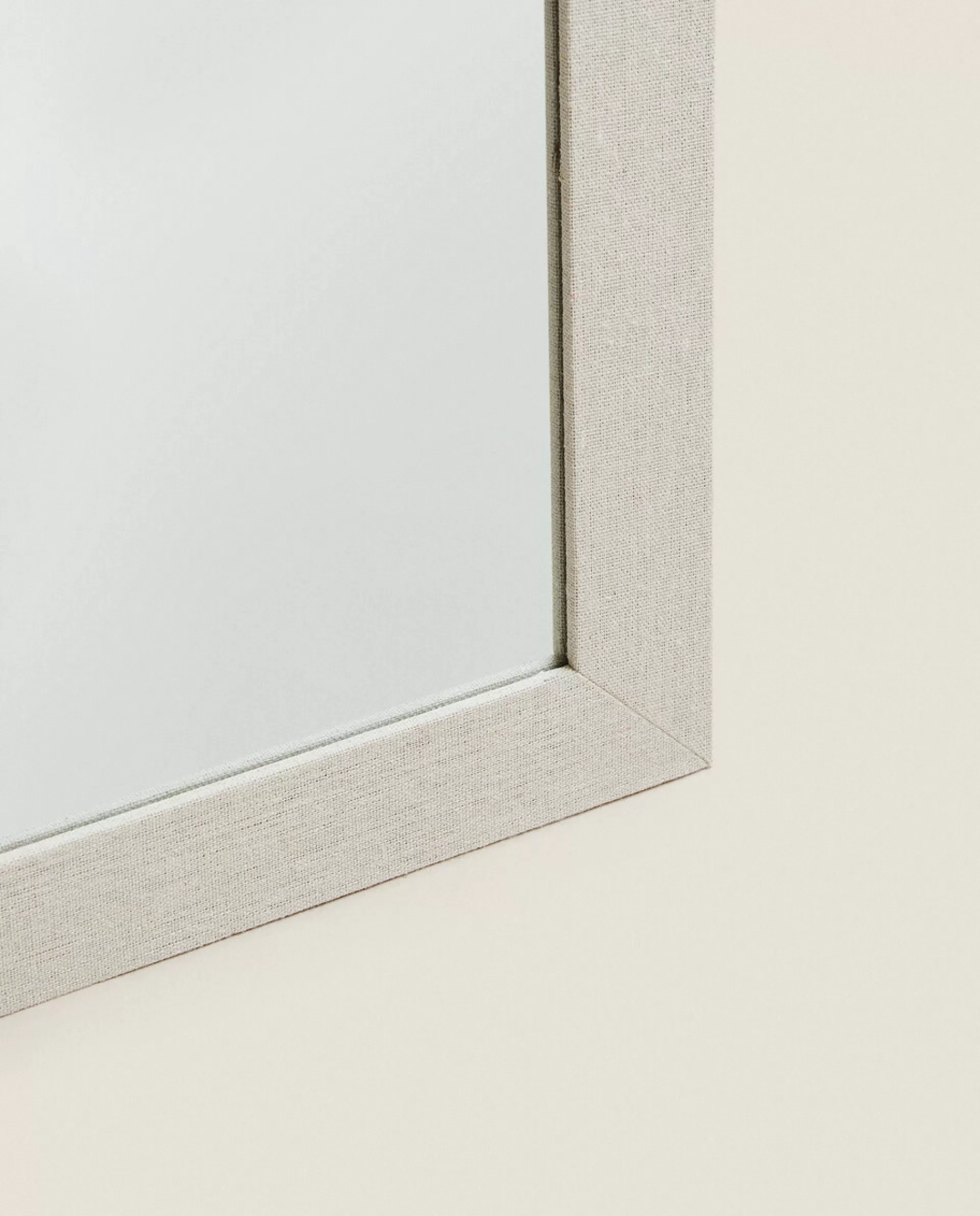 ZARA Home Square Wall Mirror With Linen Frame White Clearance