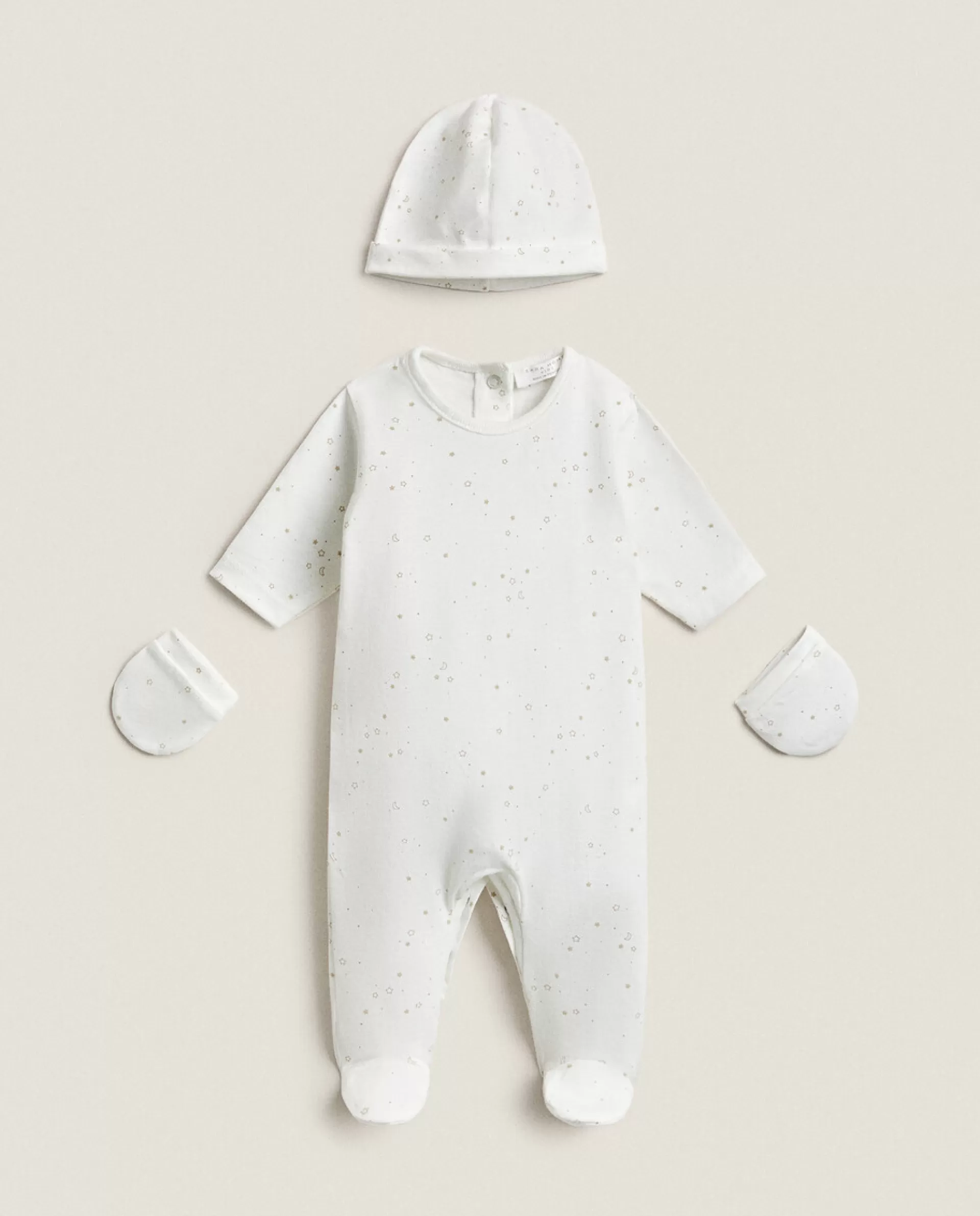 ZARA Home Star Print Newborn Set Oyster White Online