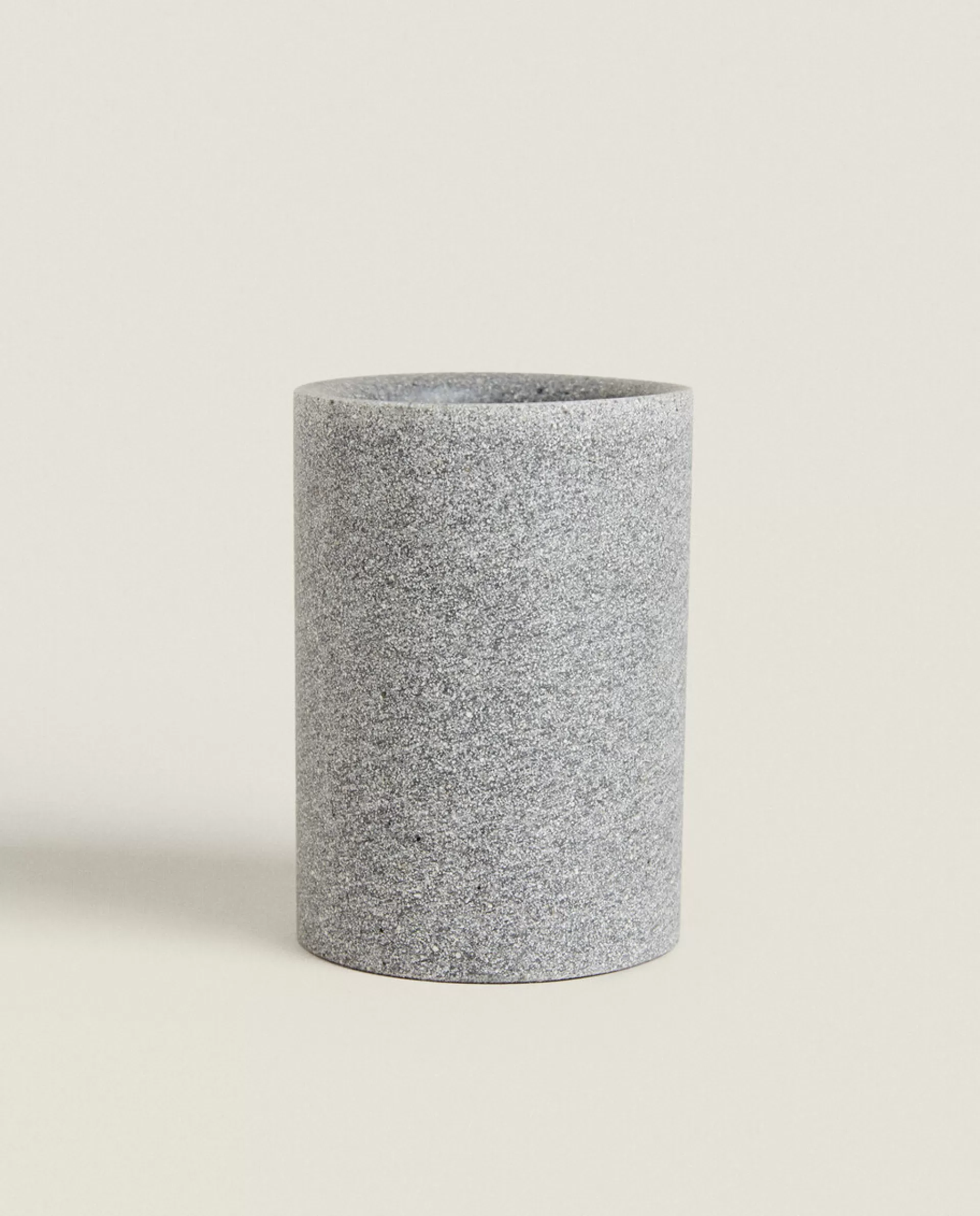 ZARA Home Stone Resin Tumbler Grey New