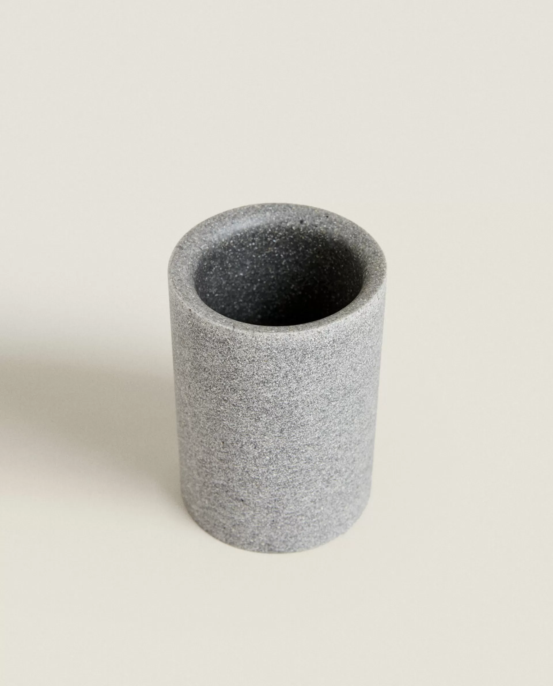 ZARA Home Stone Resin Tumbler Grey New