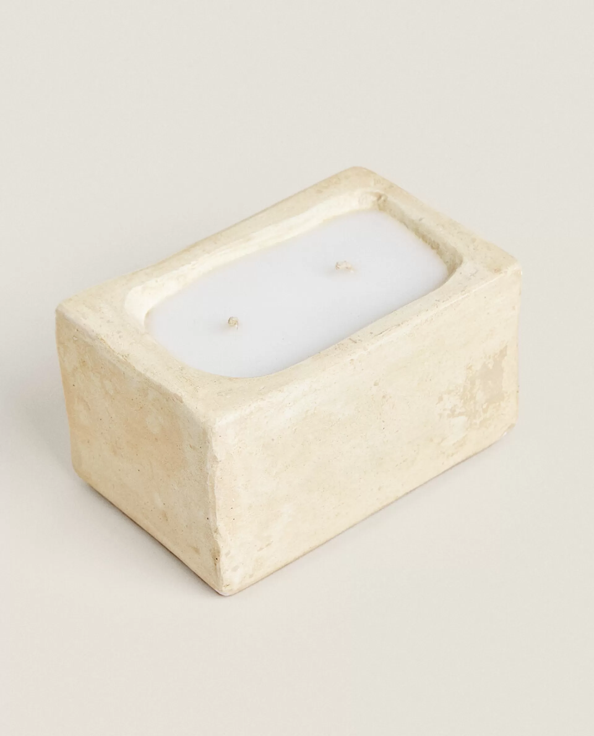 ZARA Home Stone Style Candle Beige Hot